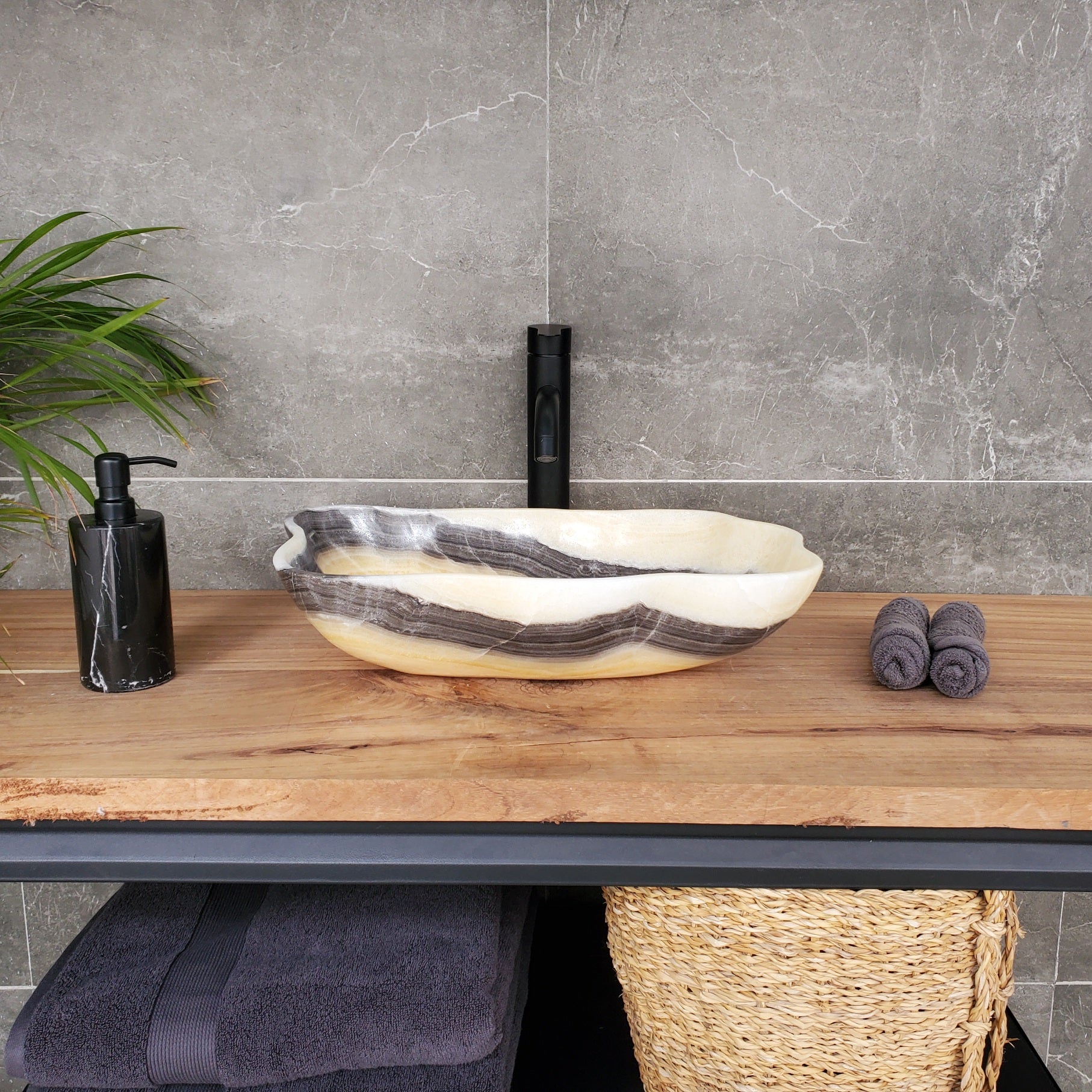 S33_45 Onyx Bathroom Vessel Sink - 18.5 x 11 inch