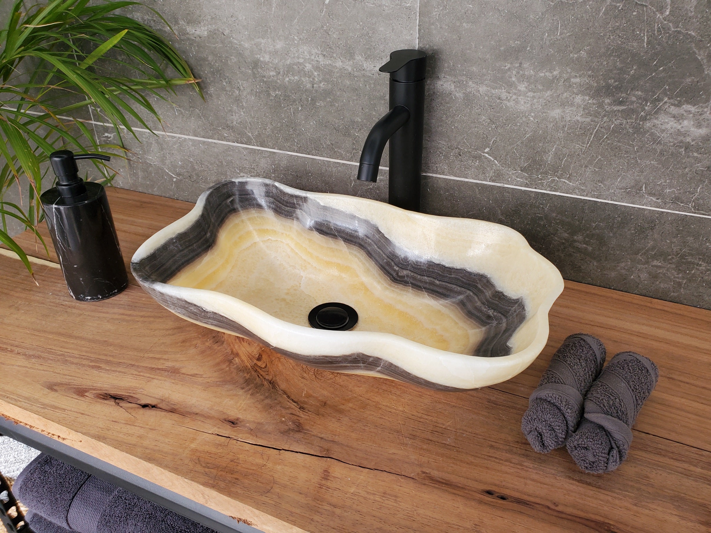 S33_45 Onyx Bathroom Vessel Sink - 18.5 x 11 inch