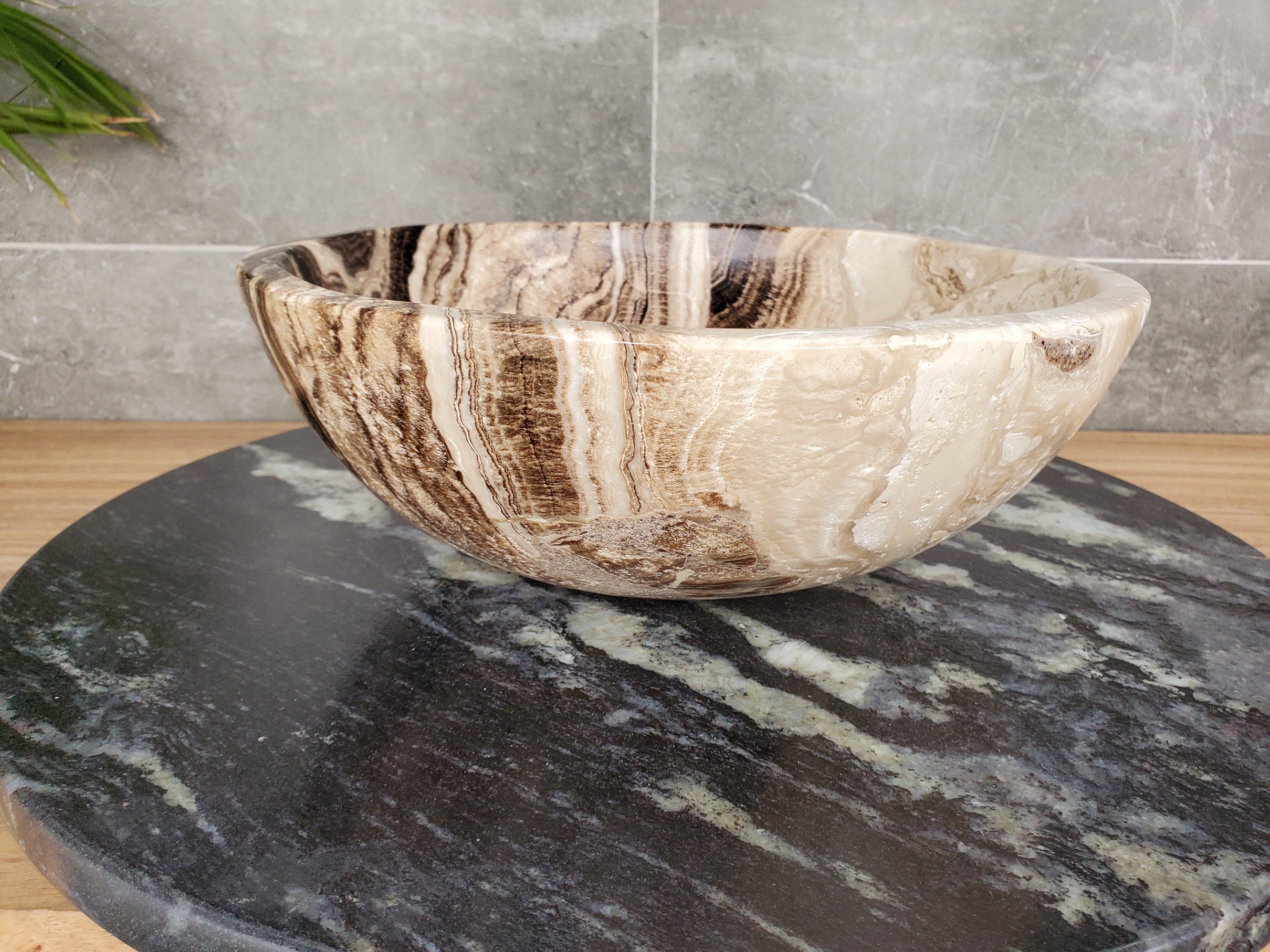 S33_44 Onyx Bathroom Vessel Sink - Round 12.5 inch
