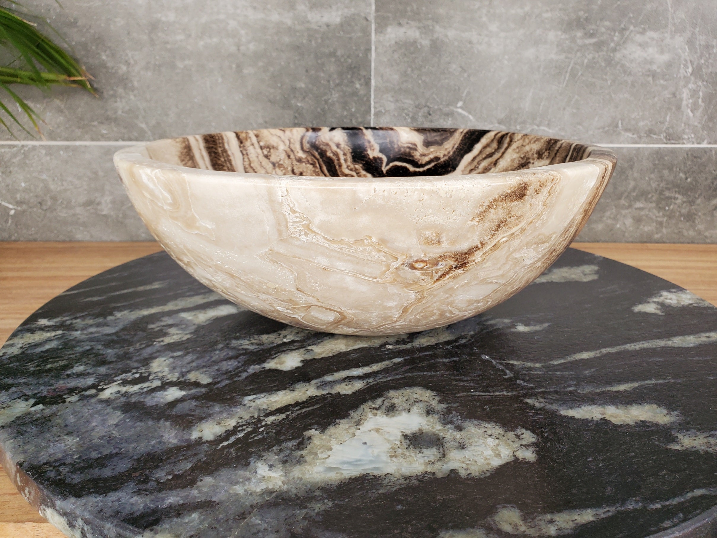 S33_44 Onyx Bathroom Vessel Sink - Round 12.5 inch