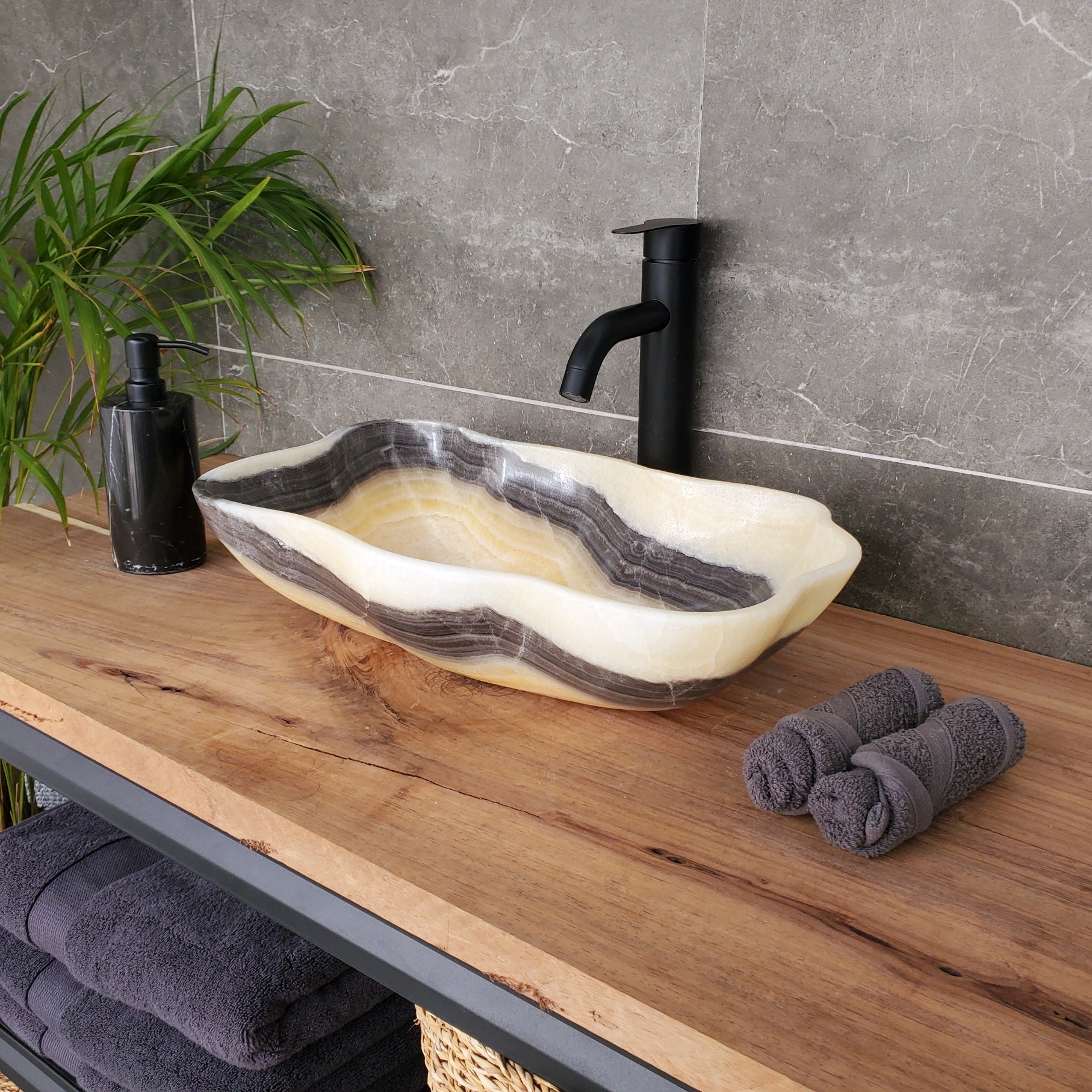 S33_45 Onyx Bathroom Vessel Sink - 18.5 x 11 inch