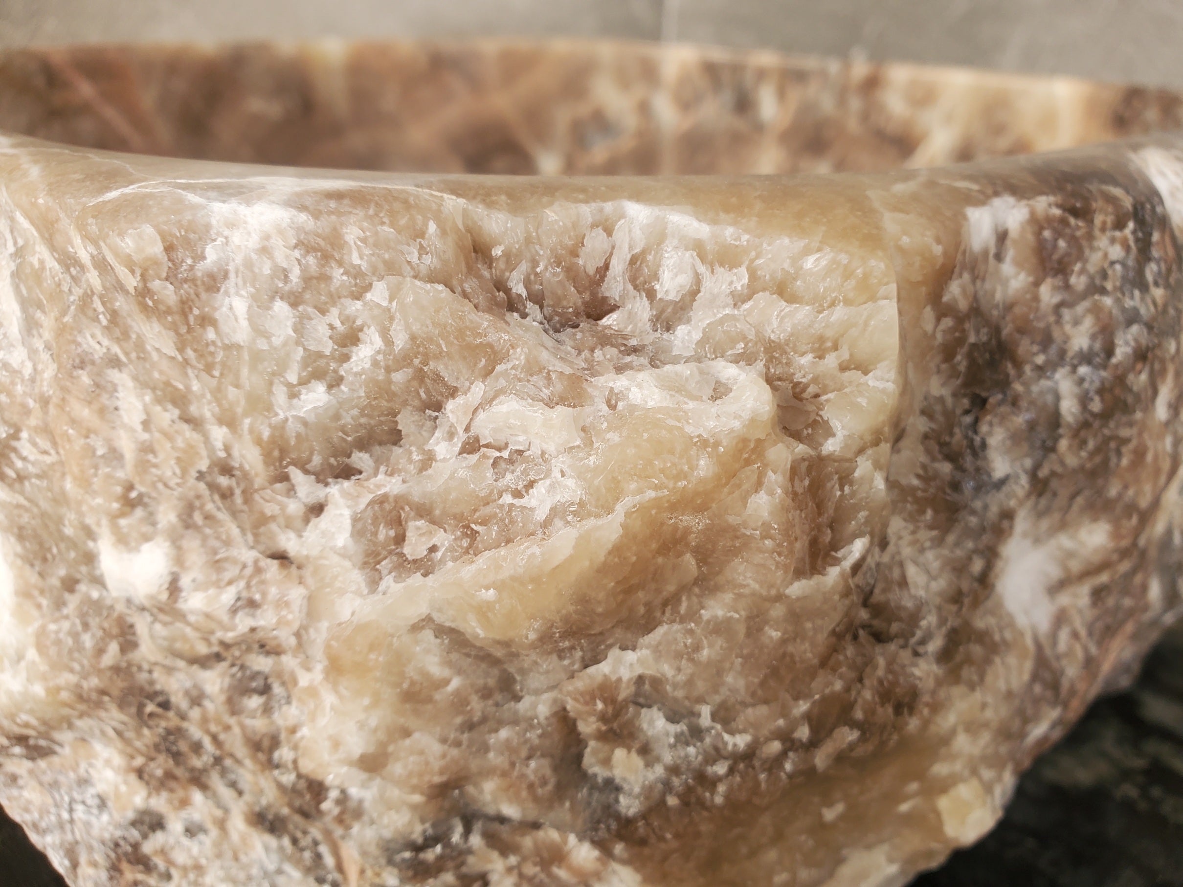 S33_12 Onyx Stone Vessel Sink - 15 x 14 inch