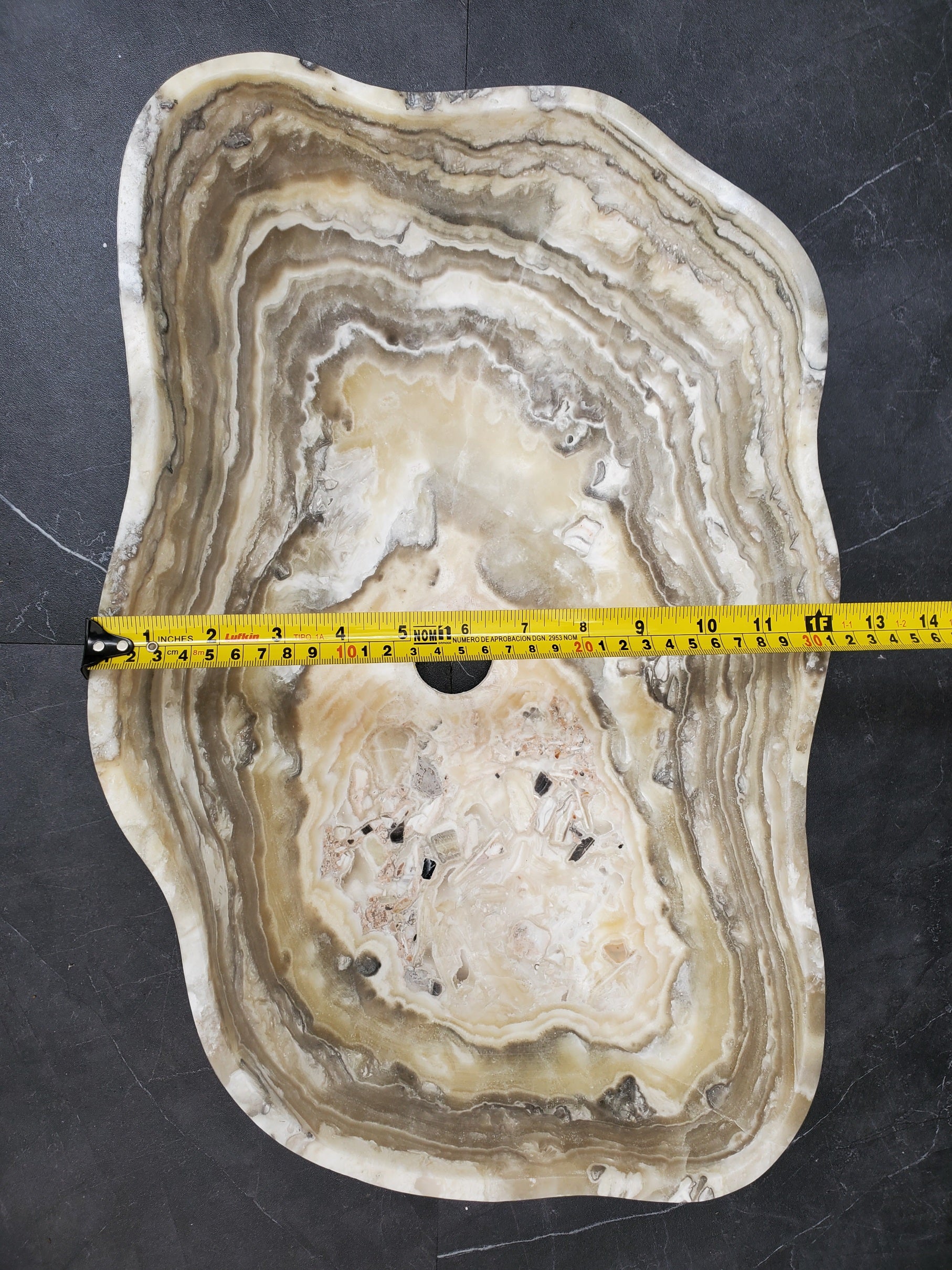 S33_35 Onyx Stone Vessel Bathroom Sink - 19 x 12 inch
