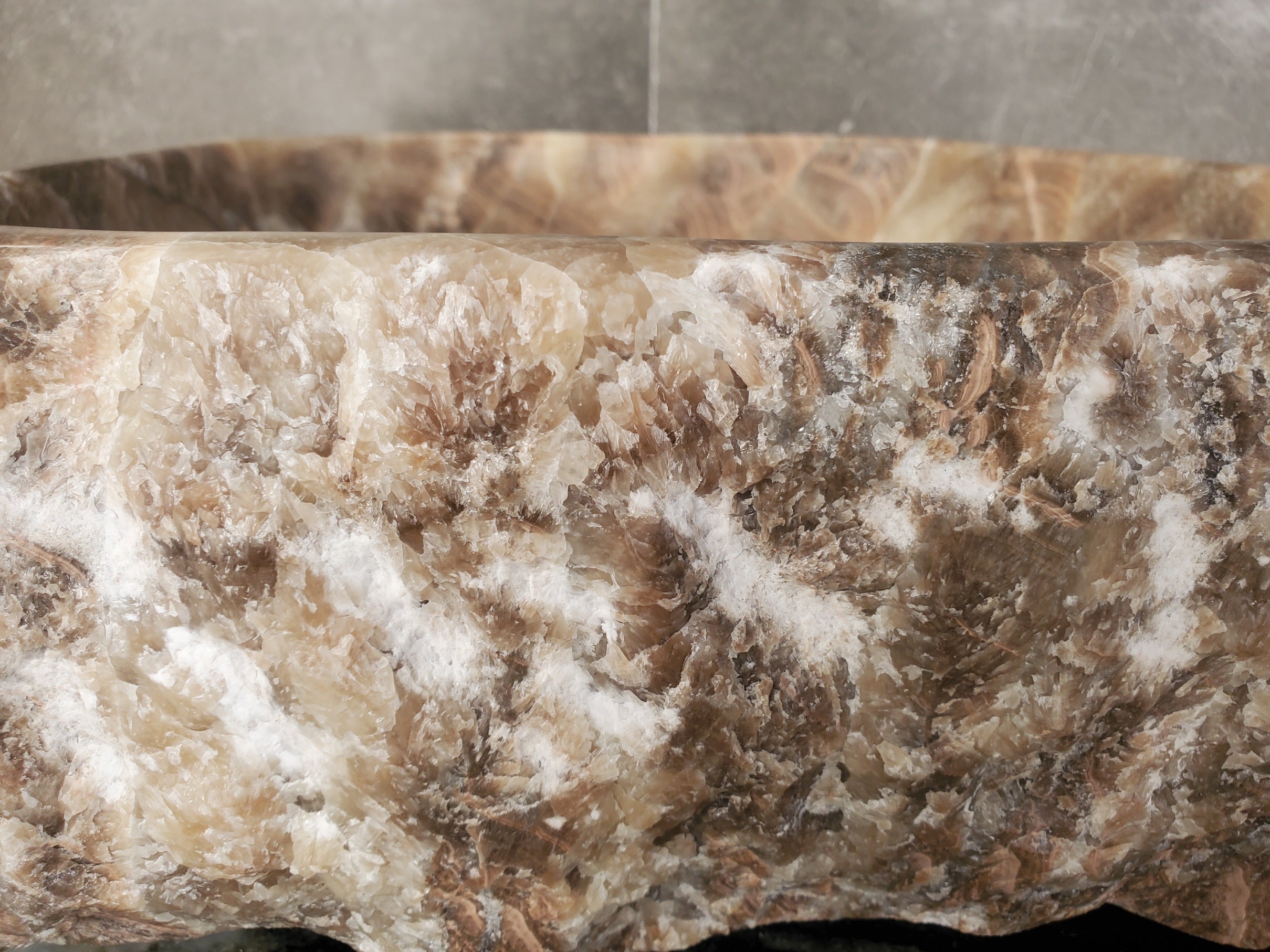 S33_12 Onyx Stone Vessel Sink - 15 x 14 inch