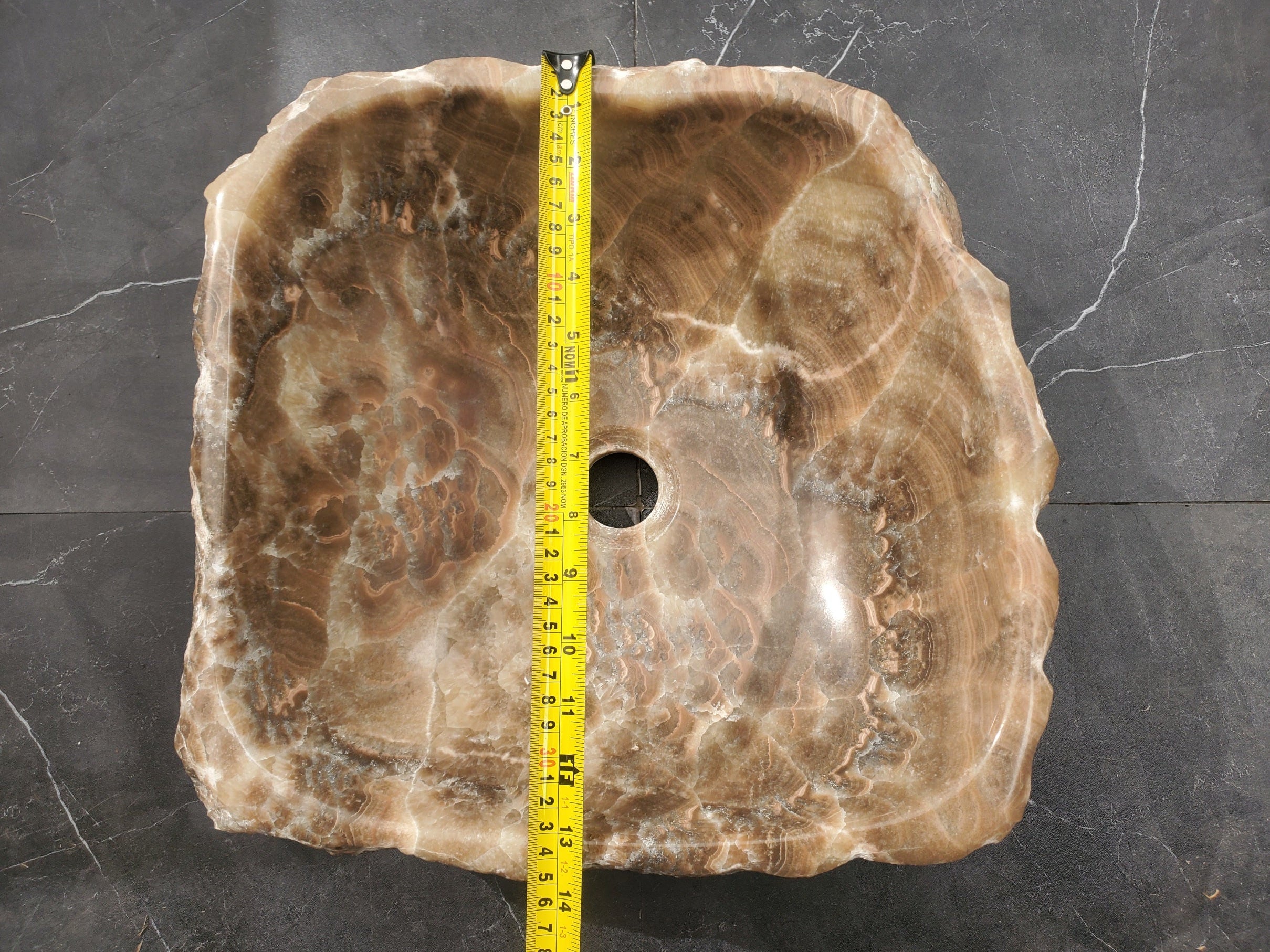 S33_12 Onyx Stone Vessel Sink - 15 x 14 inch