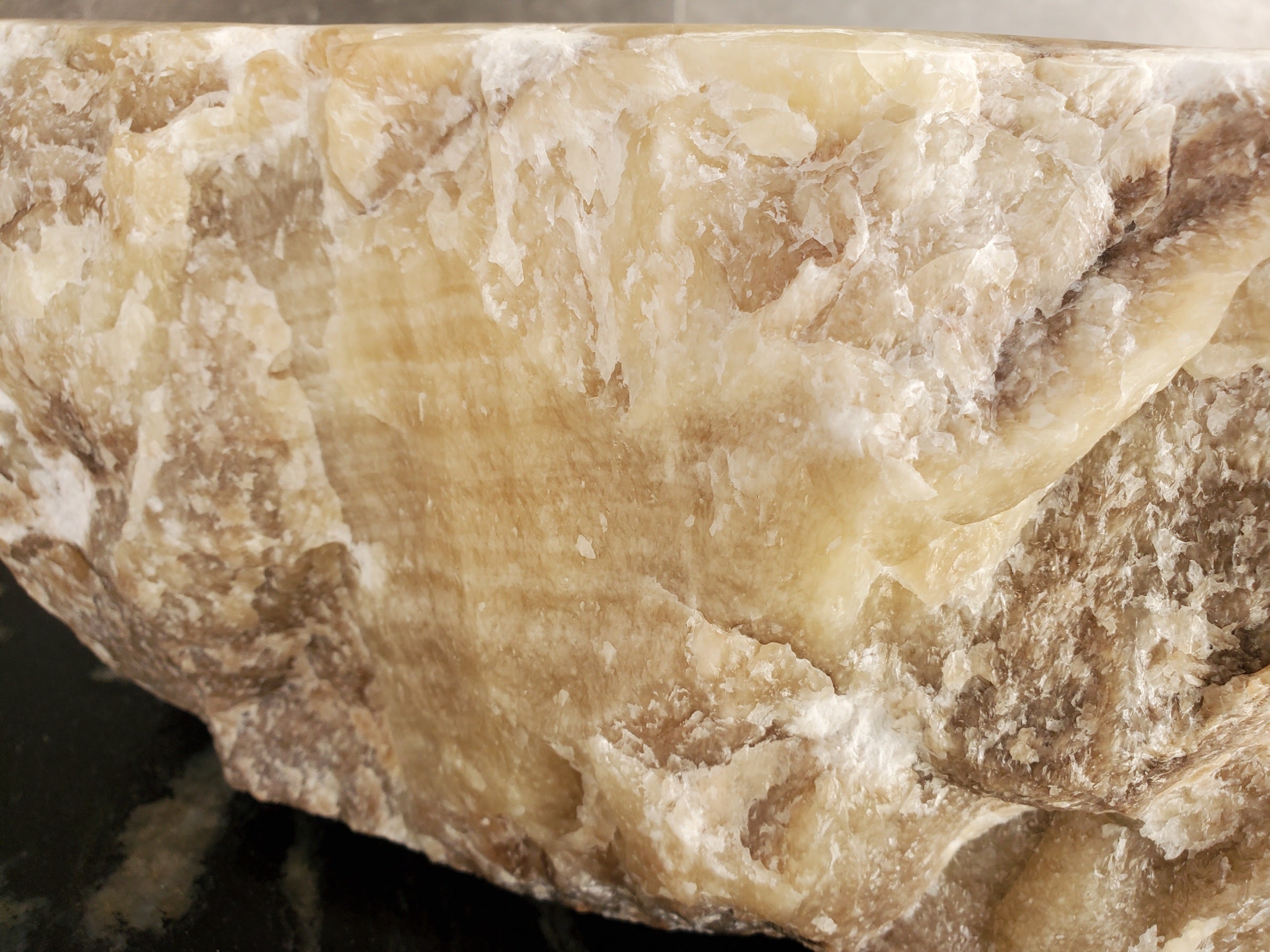 S34_07 Onyx Stone Vessel Sink - 14 x 13.5 inch