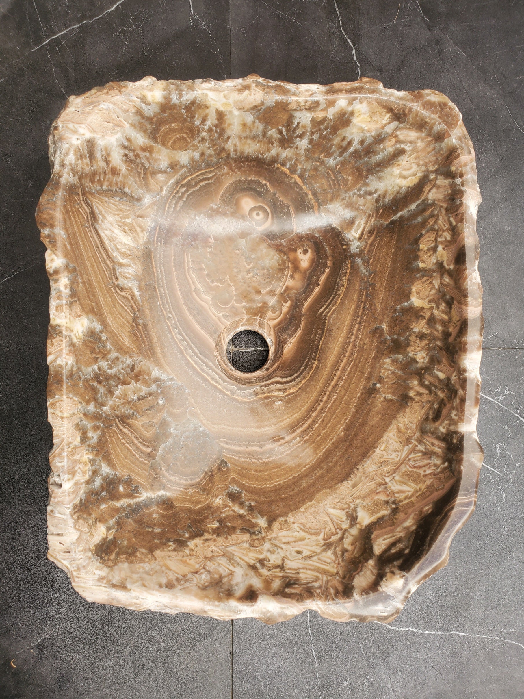 S33_11 Onyx Stone Vessel Sink - 16 x 13 inch