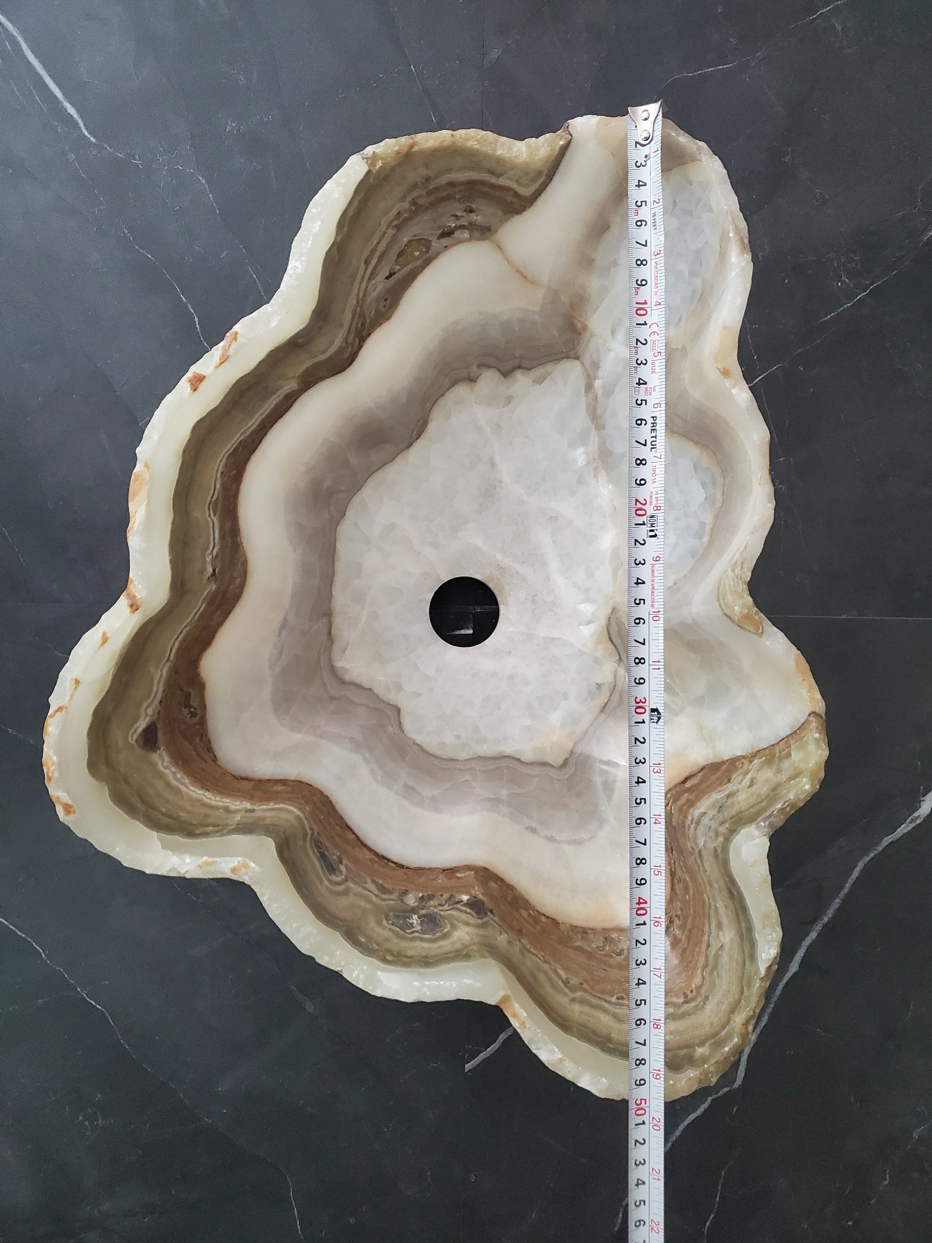 S27_19 Onyx Stone Bathroom Vessel Sink
