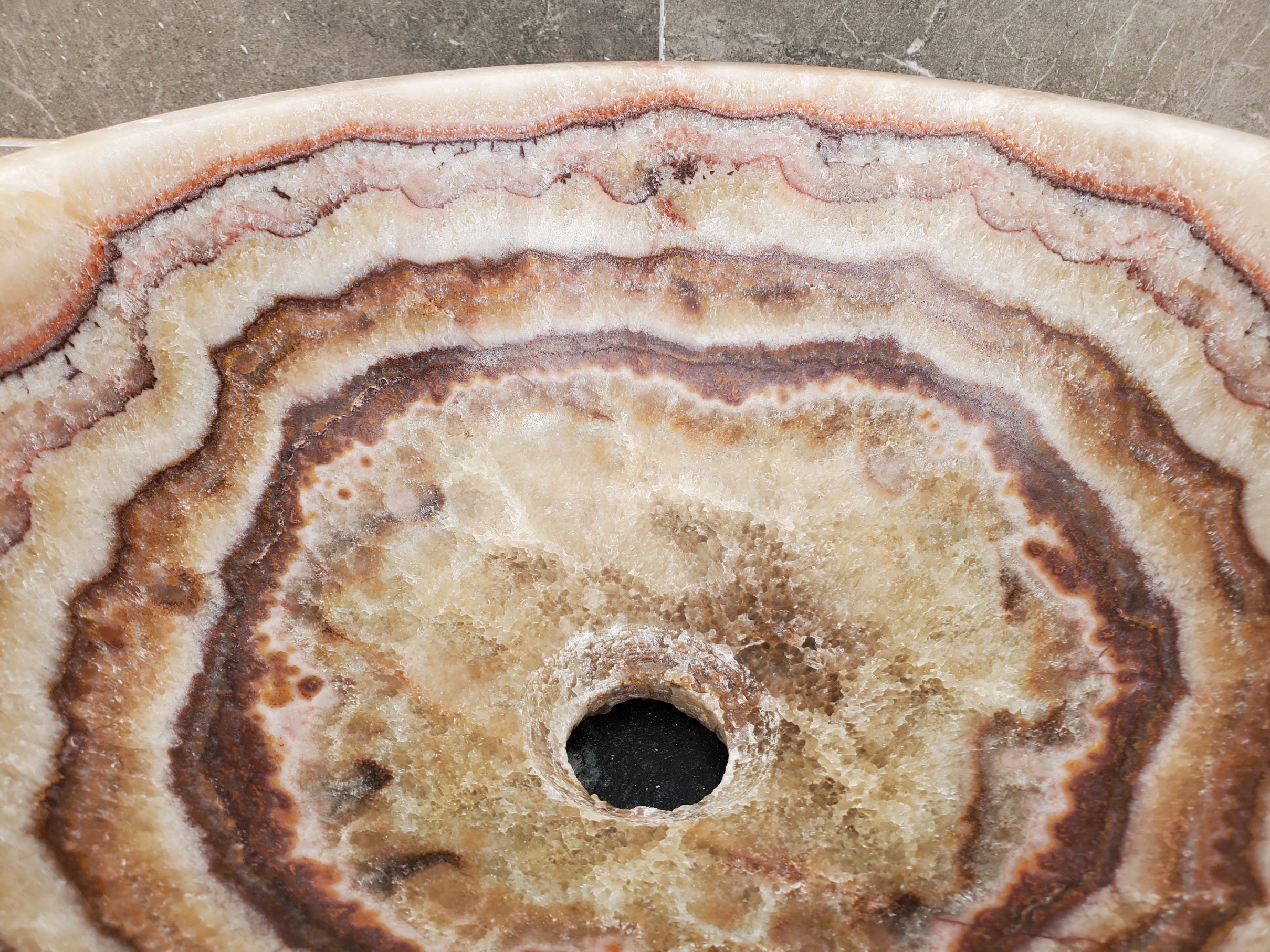 S31_44 Serpentine Onyx Stone Vessel Sink - 14 x 14 inch (Round)