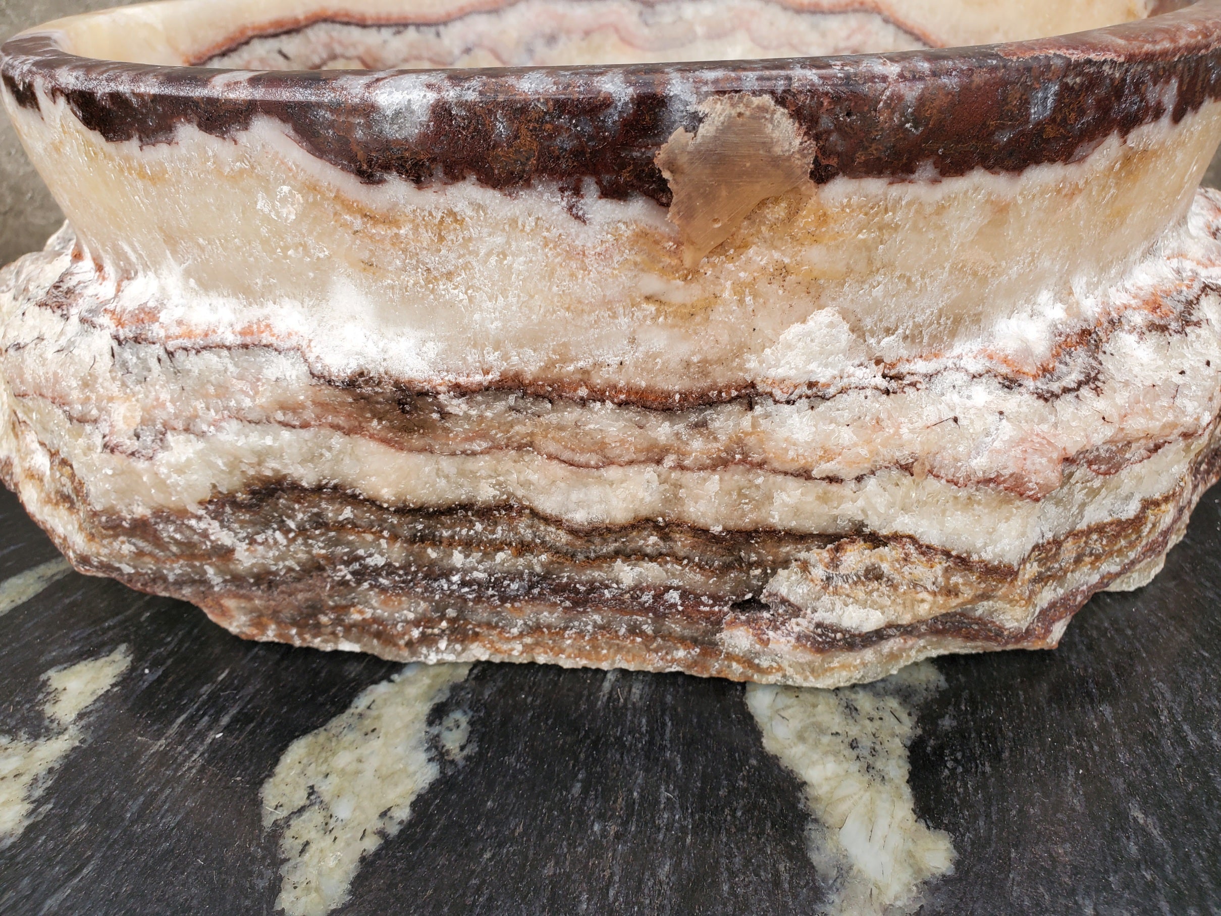 S31_44 Serpentine Onyx Stone Vessel Sink