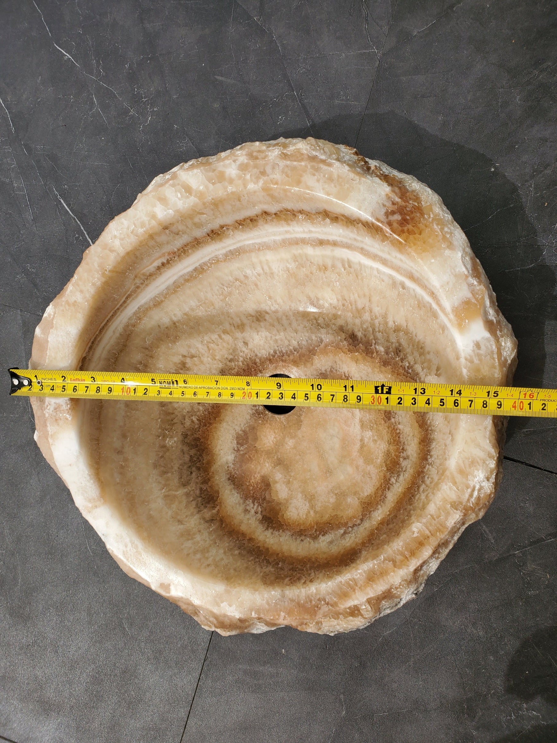 S31_33 Onyx Stone Vessel Bathroom Sink - 15.5 x 15.5 inch (Round)