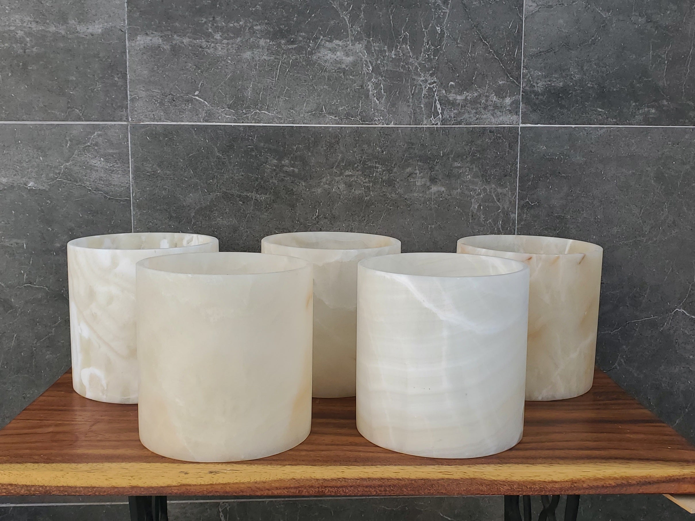 WB_06 Onyx Stone Waste Basket