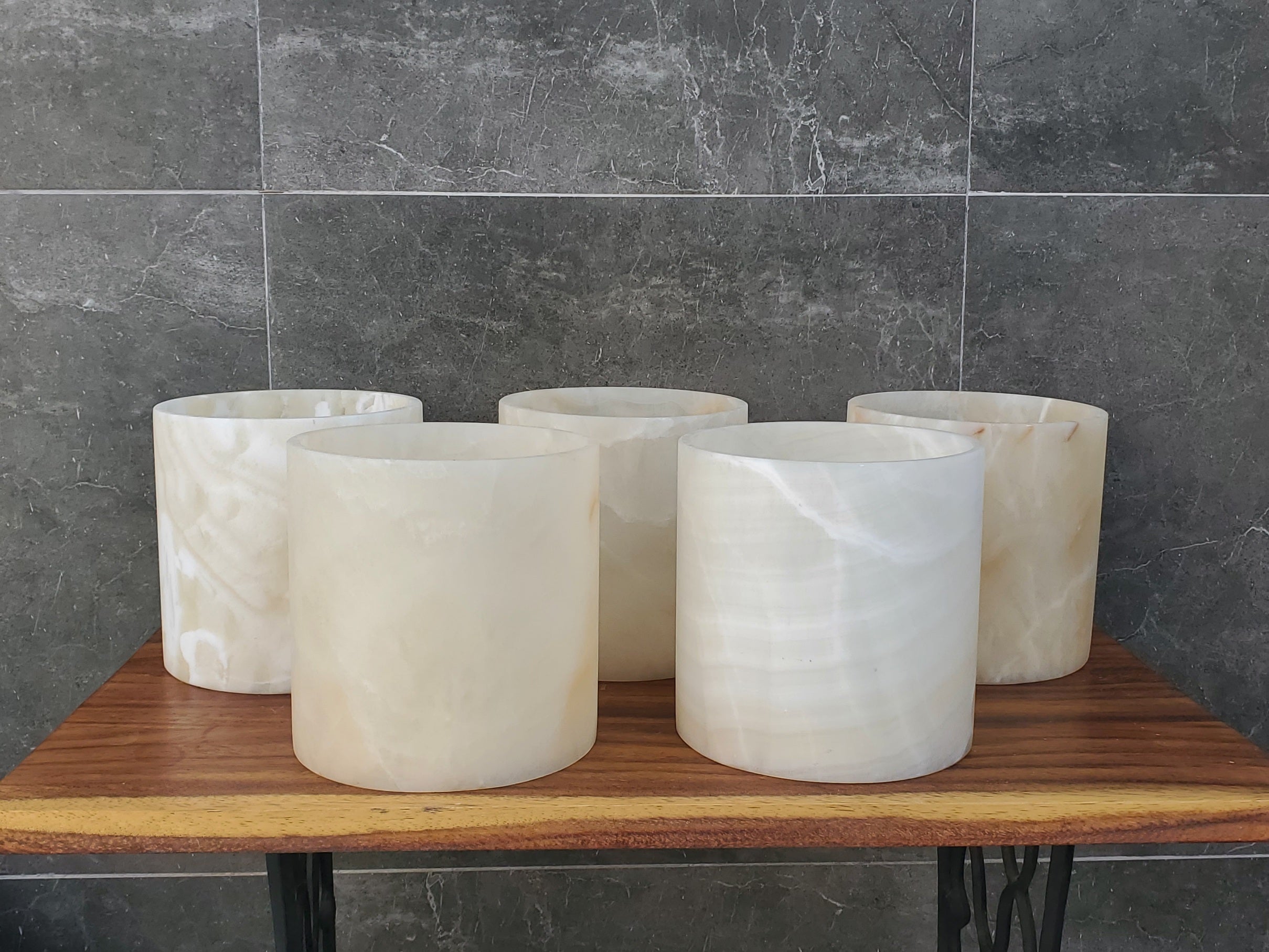 WB_06 Onyx Stone Waste Basket