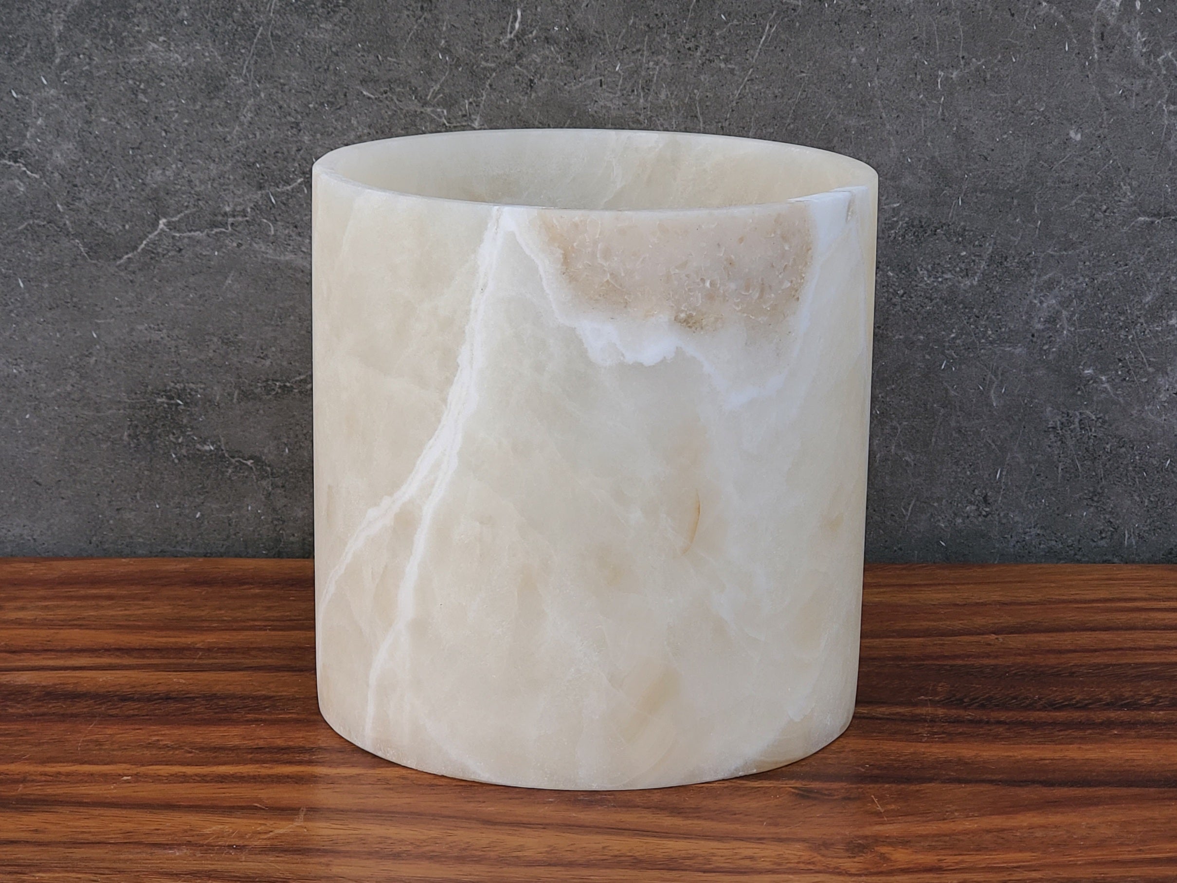 WB_06 Onyx Stone Waste Basket