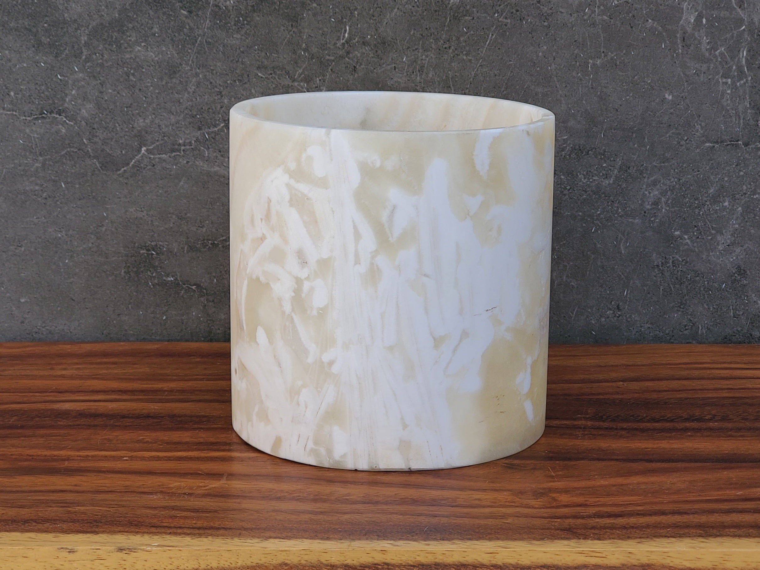 WB_06 Onyx Stone Waste Basket