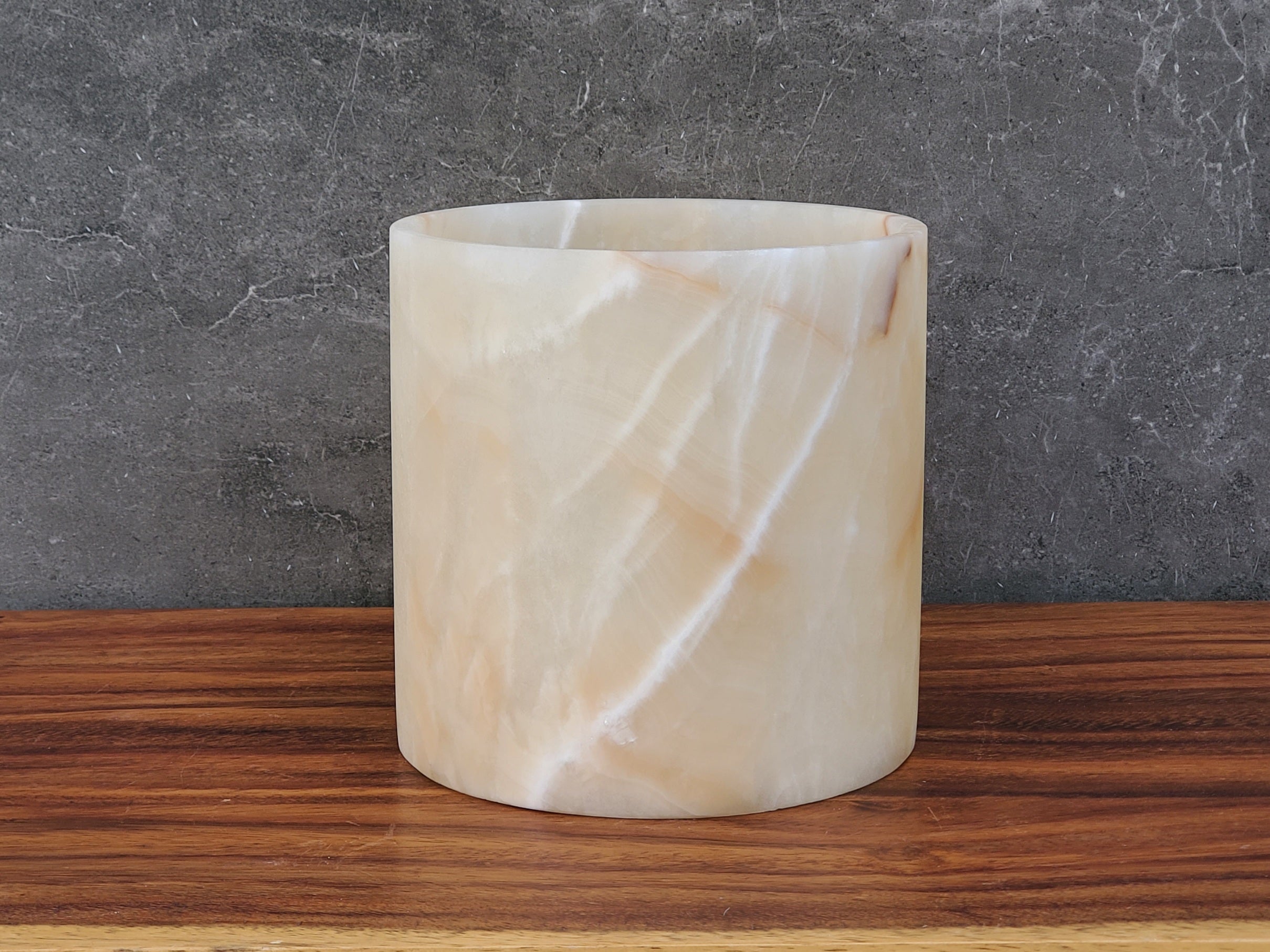 WB_06 Onyx Stone Waste Basket