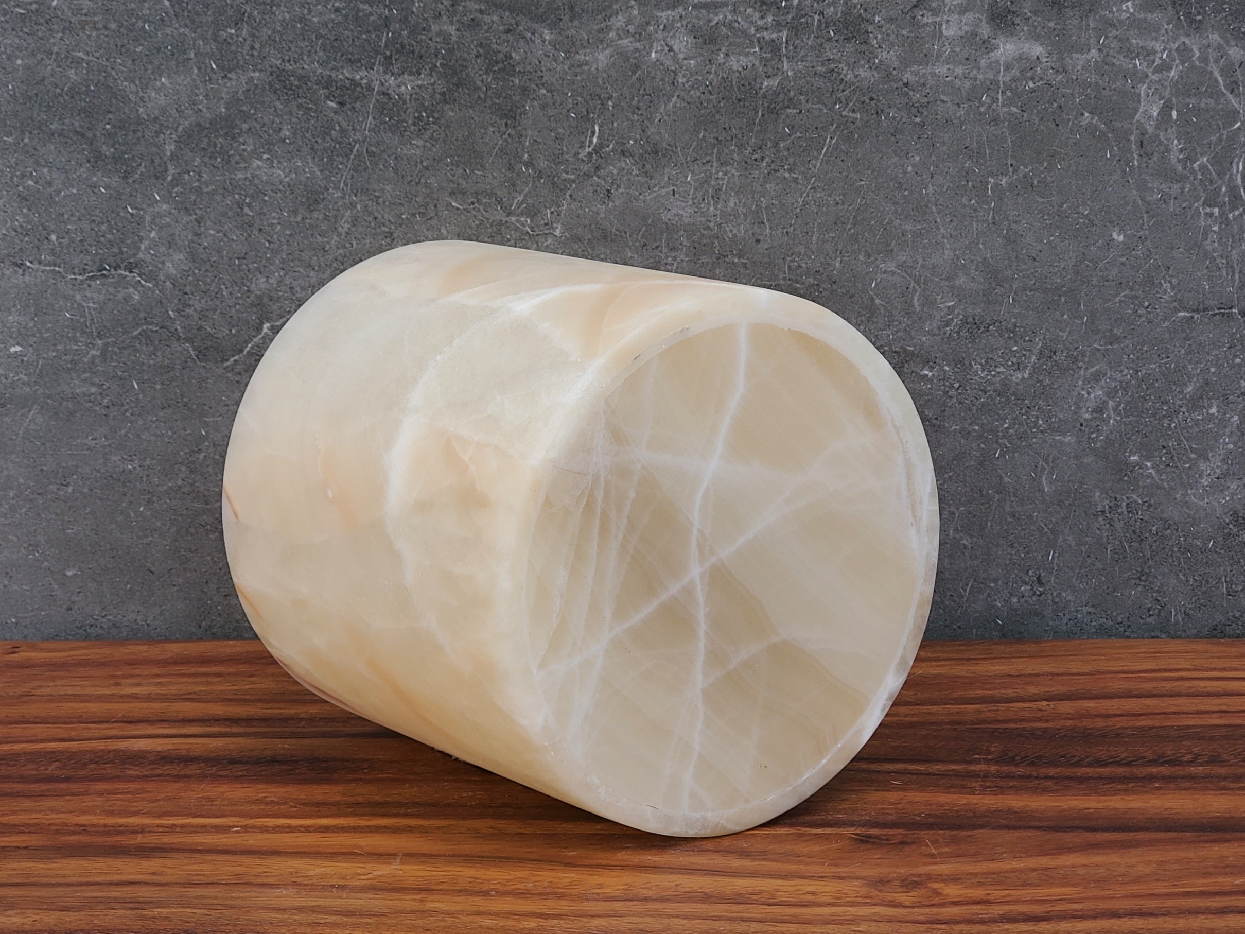 WB_06 Onyx Stone Waste Basket