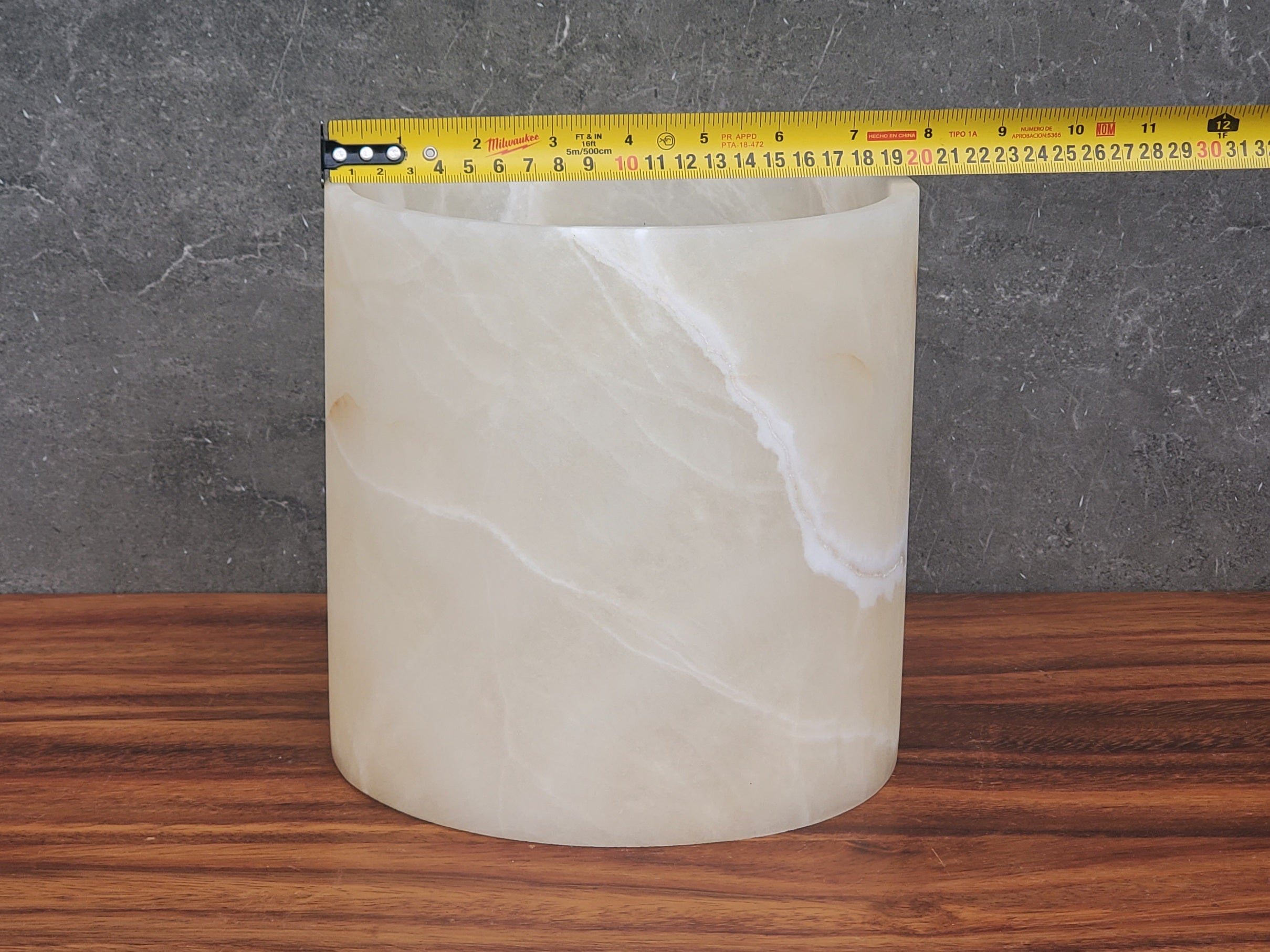 WB_06 Onyx Stone Waste Basket