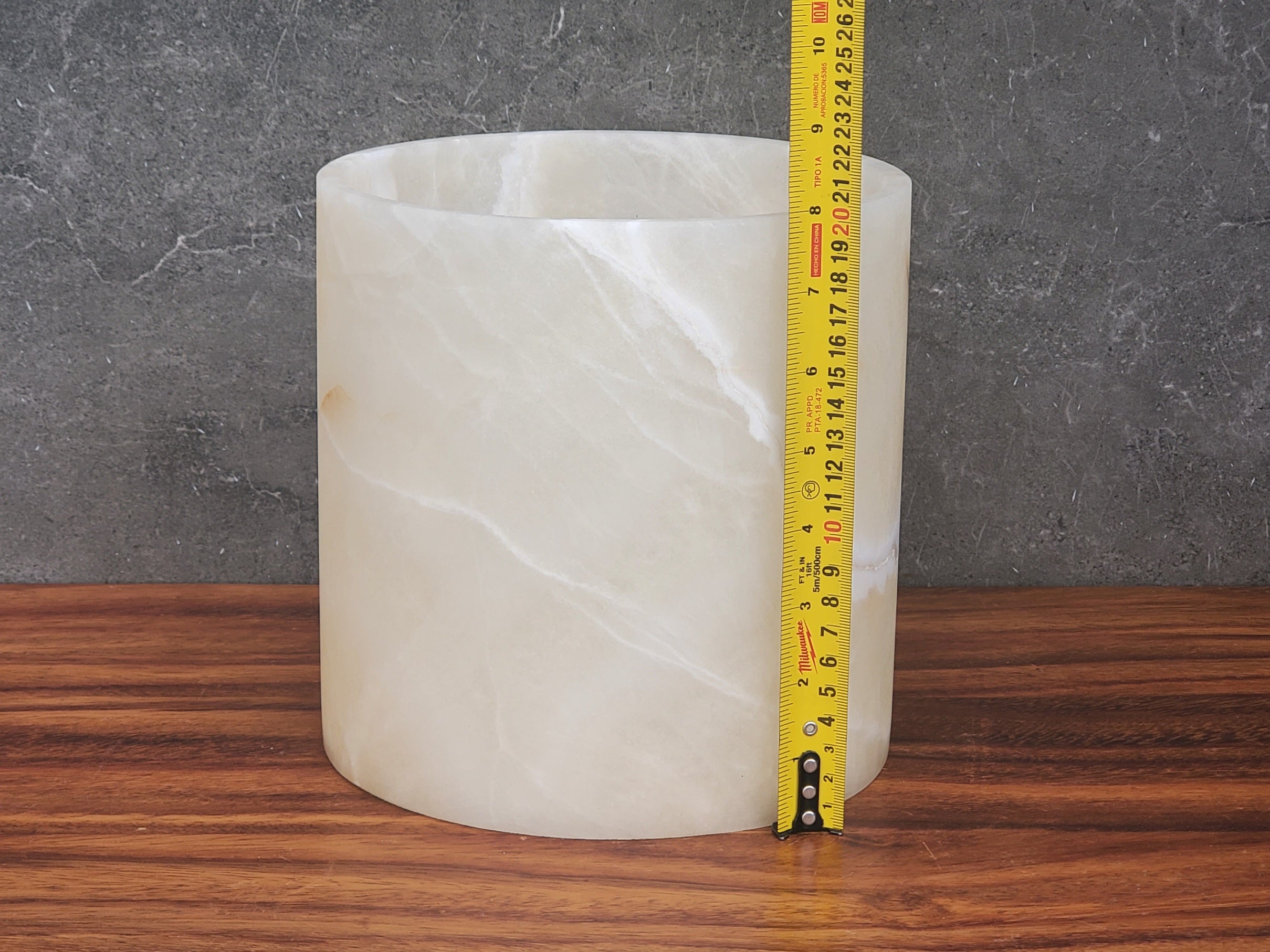 WB_06 Onyx Stone Waste Basket