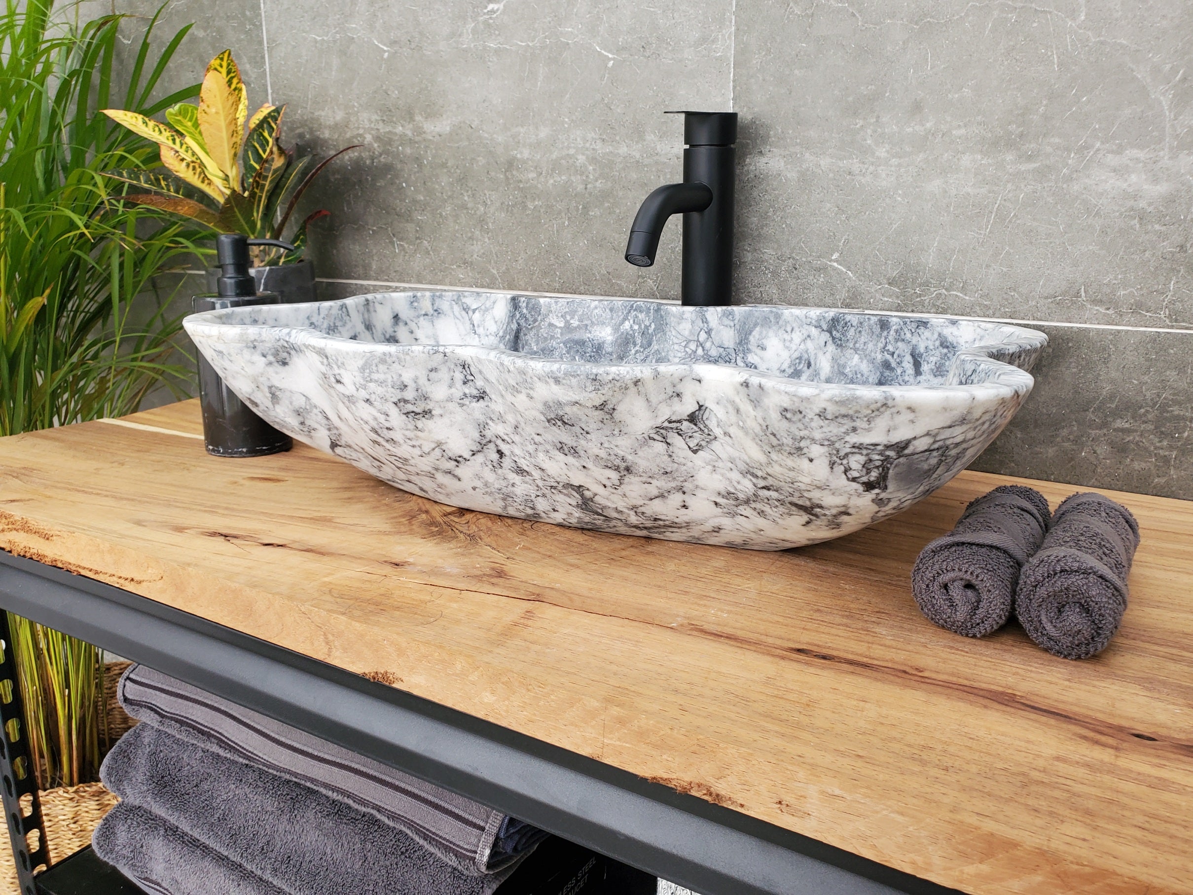 S32_06 Marble Vessel Bathroom Sink