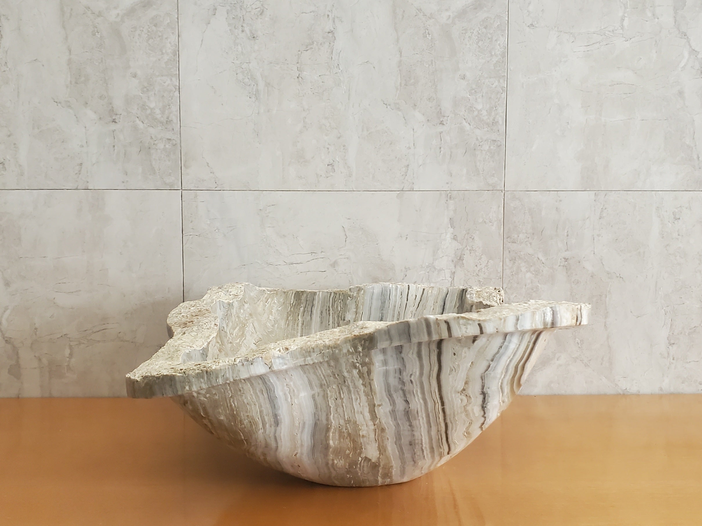 S23_18 Onyx Stone Vessel Bathroom Sink
