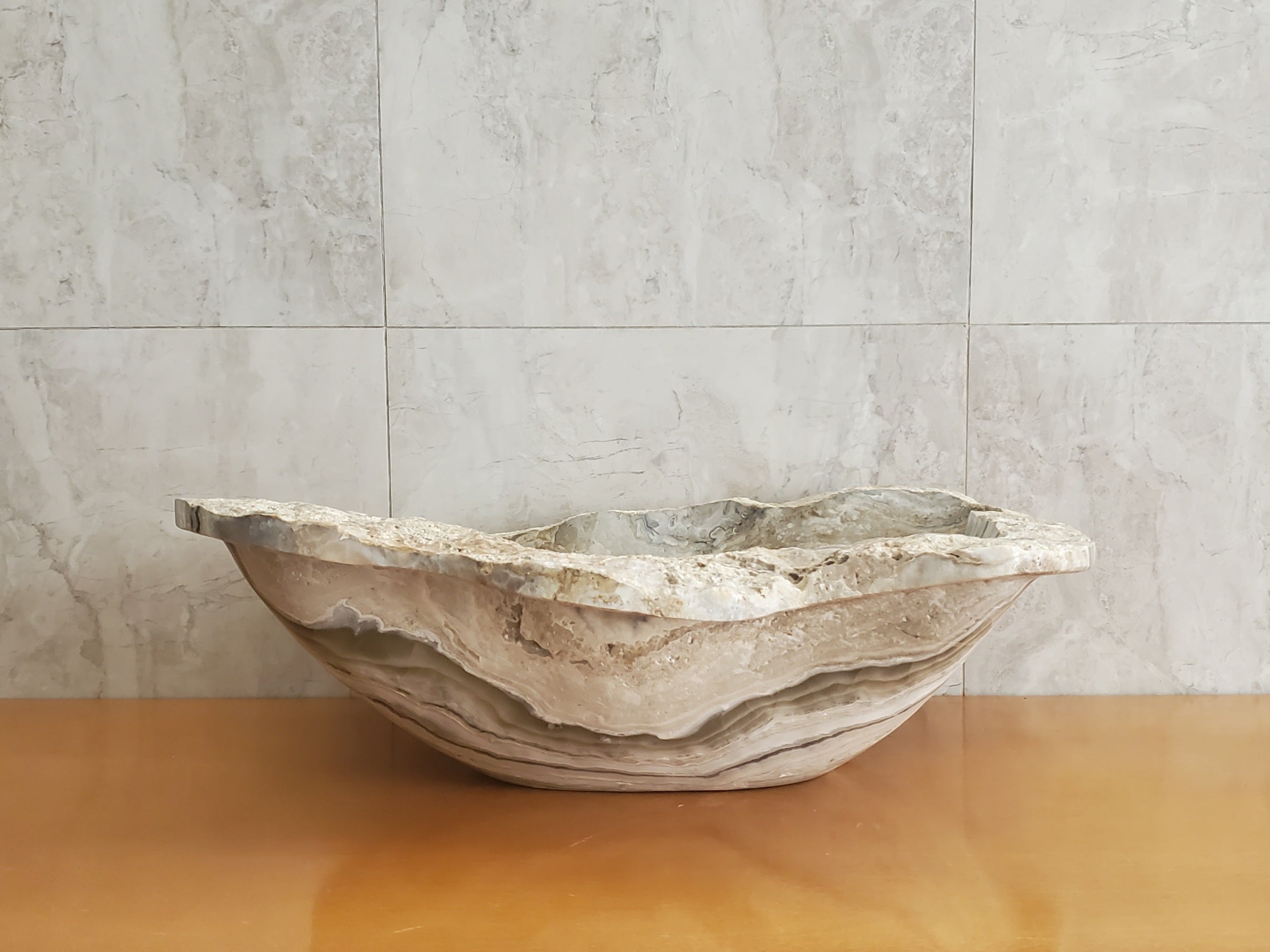 S23_18 Onyx Stone Vessel Bathroom Sink