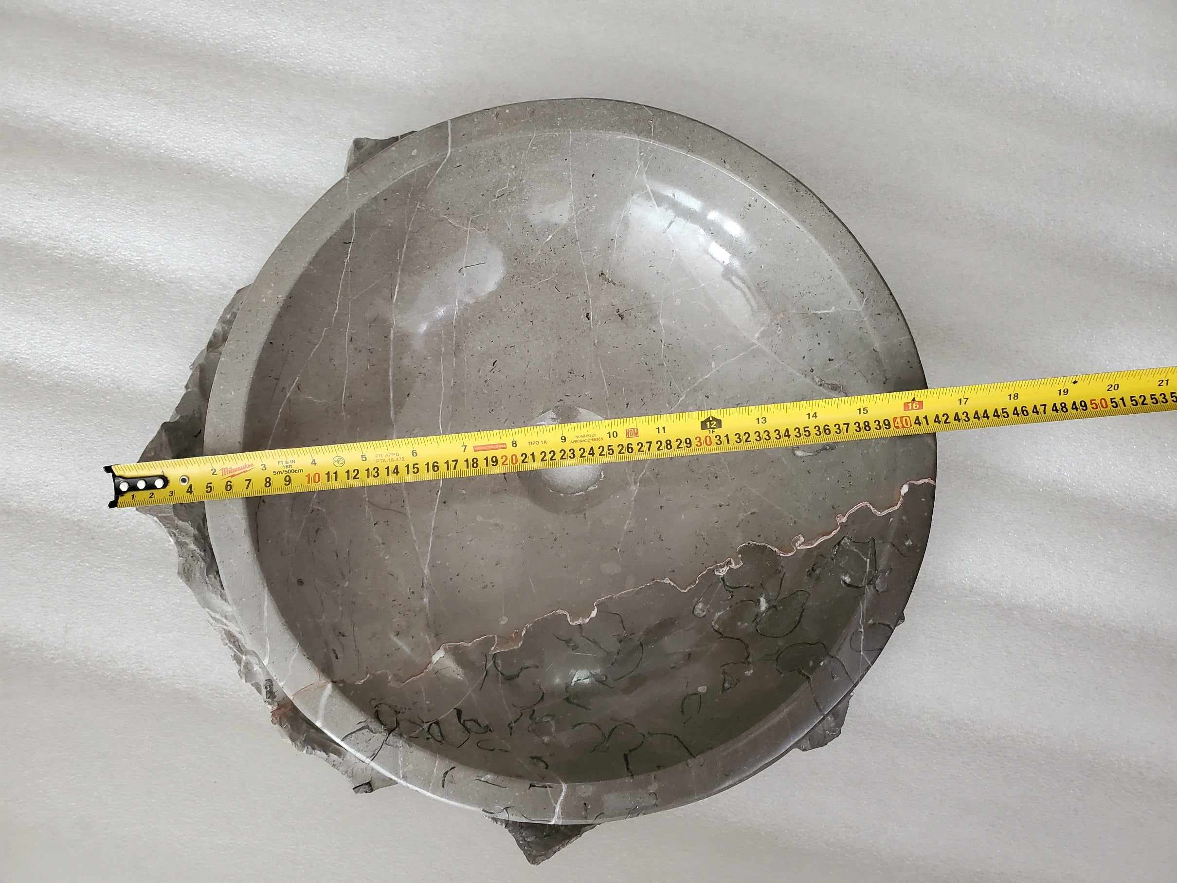 S23_27 Bardigio Marble Stone Vessel Sink - 15 x 15 inch