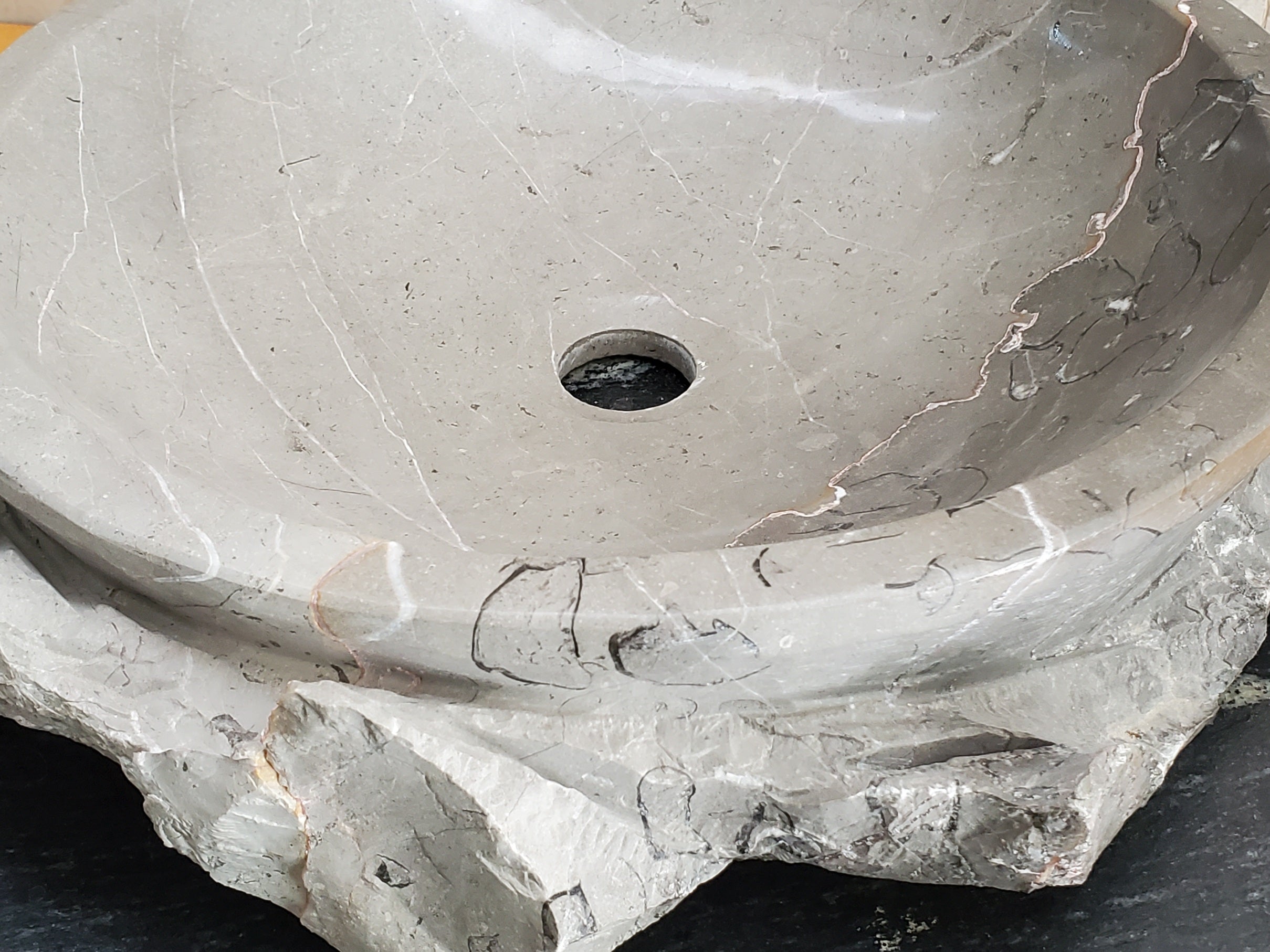 S23_27 Bardigio Marble Stone Vessel Sink - 15 x 15 inch