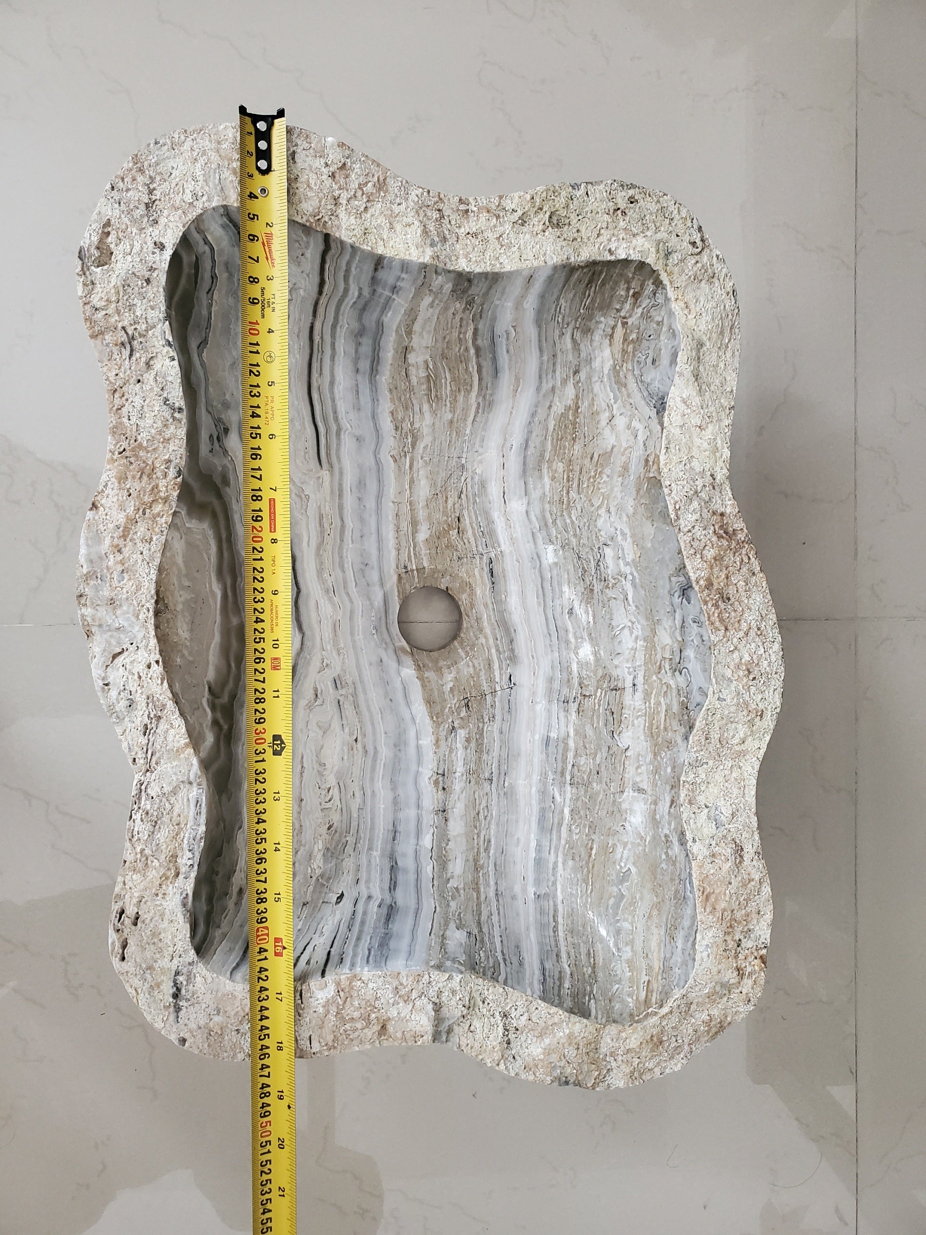 S23_18 Onyx Stone Vessel Bathroom Sink