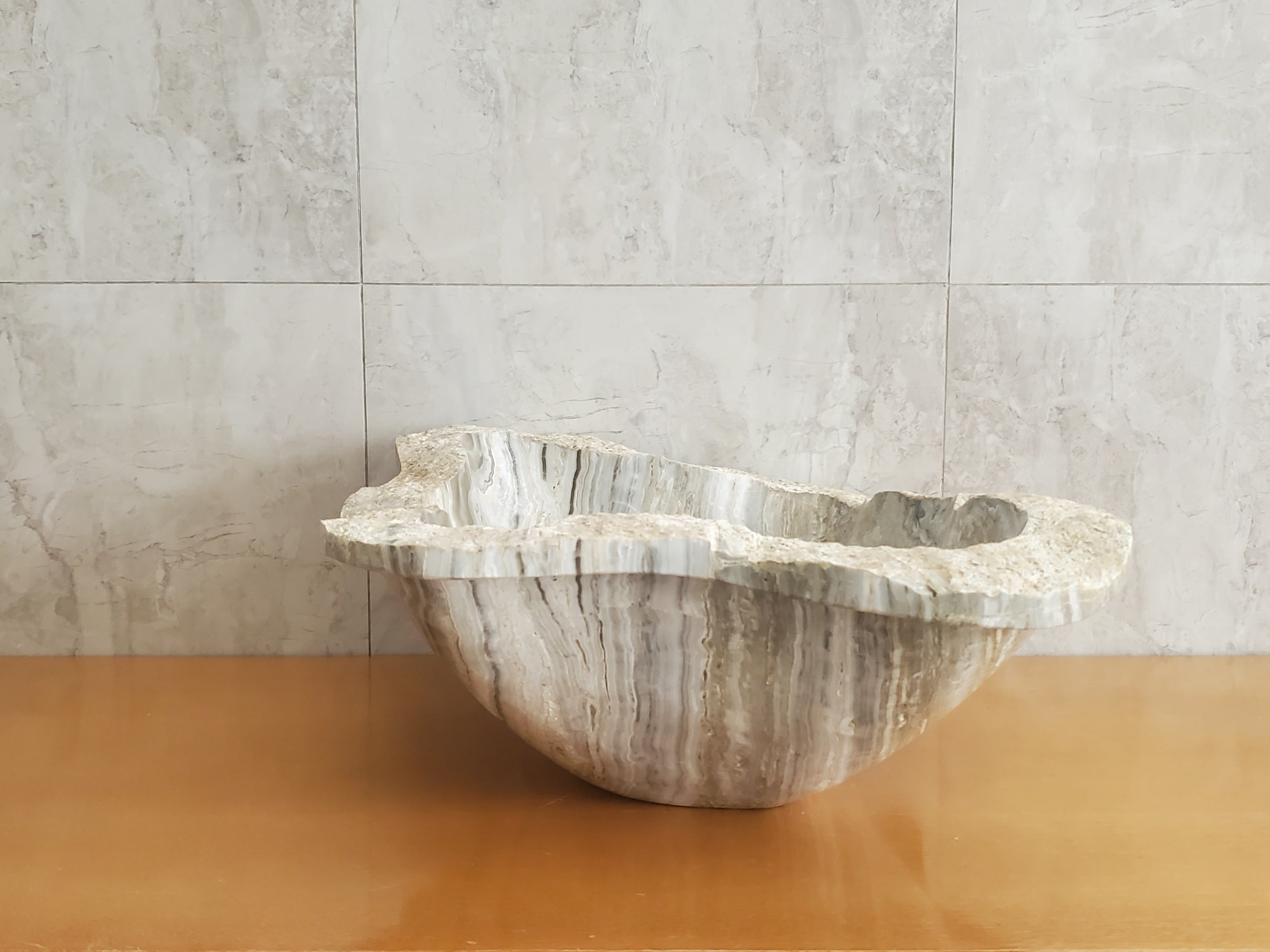 S23_18 Onyx Stone Vessel Bathroom Sink