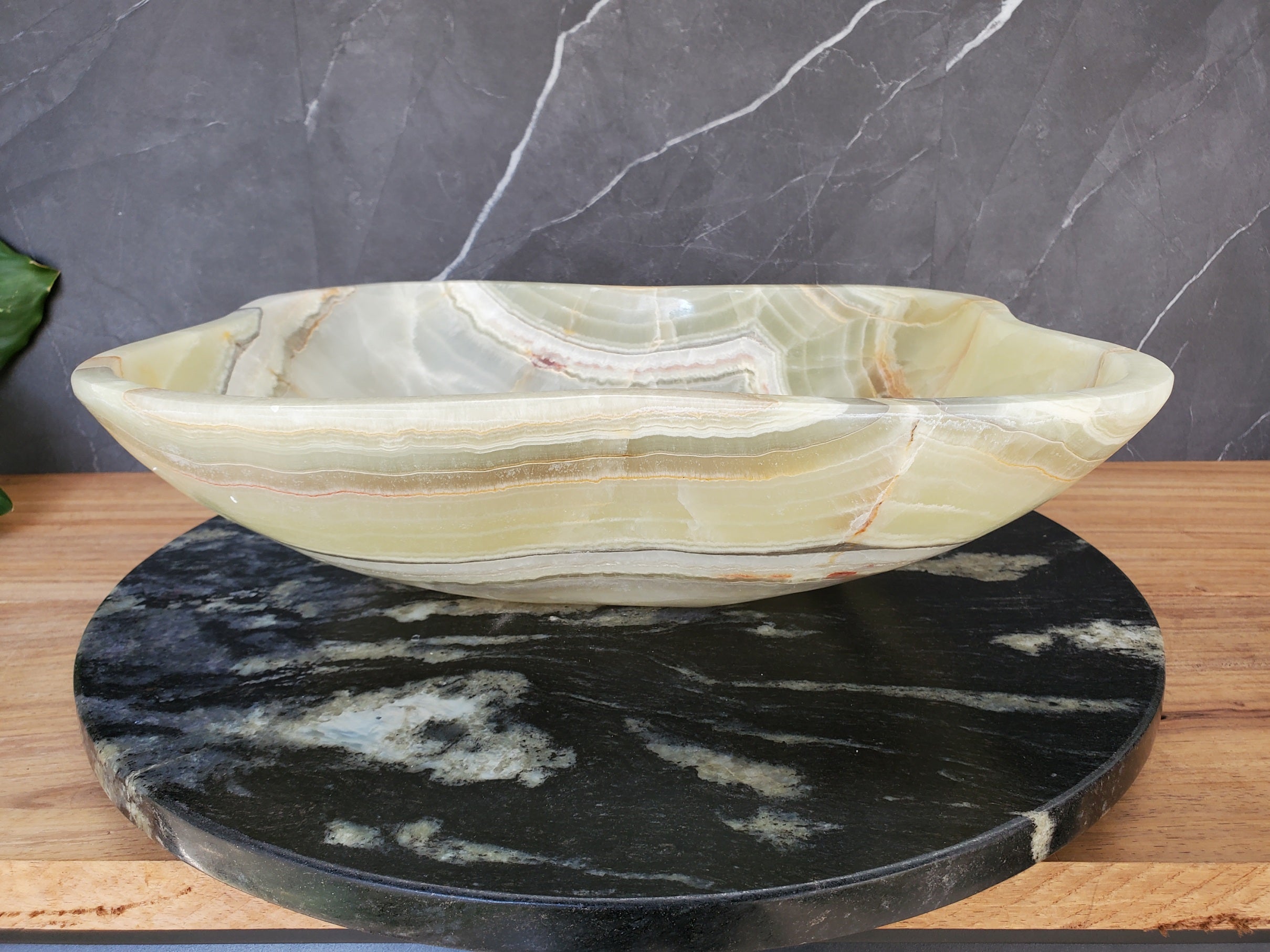 S34_17 Green Onyx Bathroom Vessel Sink - 17 x 14 inch