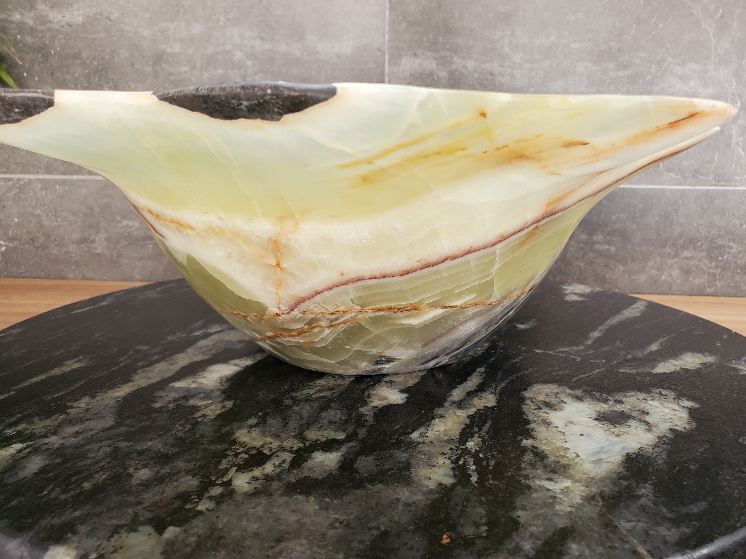 S33_55 Green Onyx Bathroom Vessel Sink - 18.5 x 14.5 inch