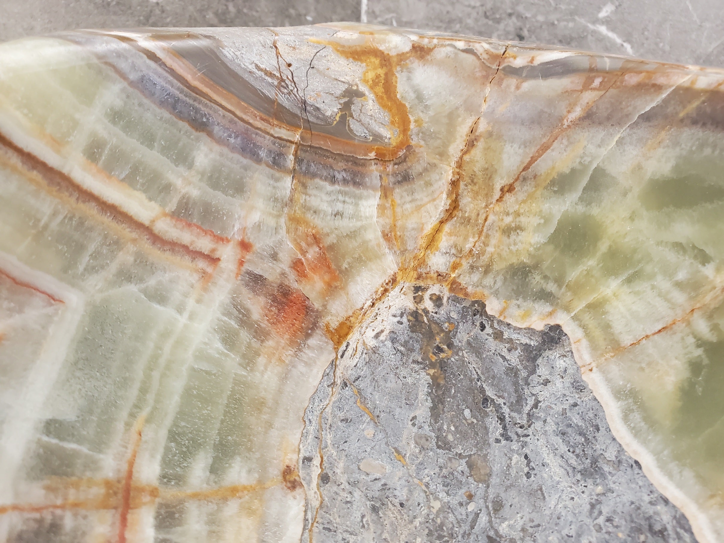 S34_01 Green Onyx Stone Vessel Bathroom Sink - 17 x 15 inch