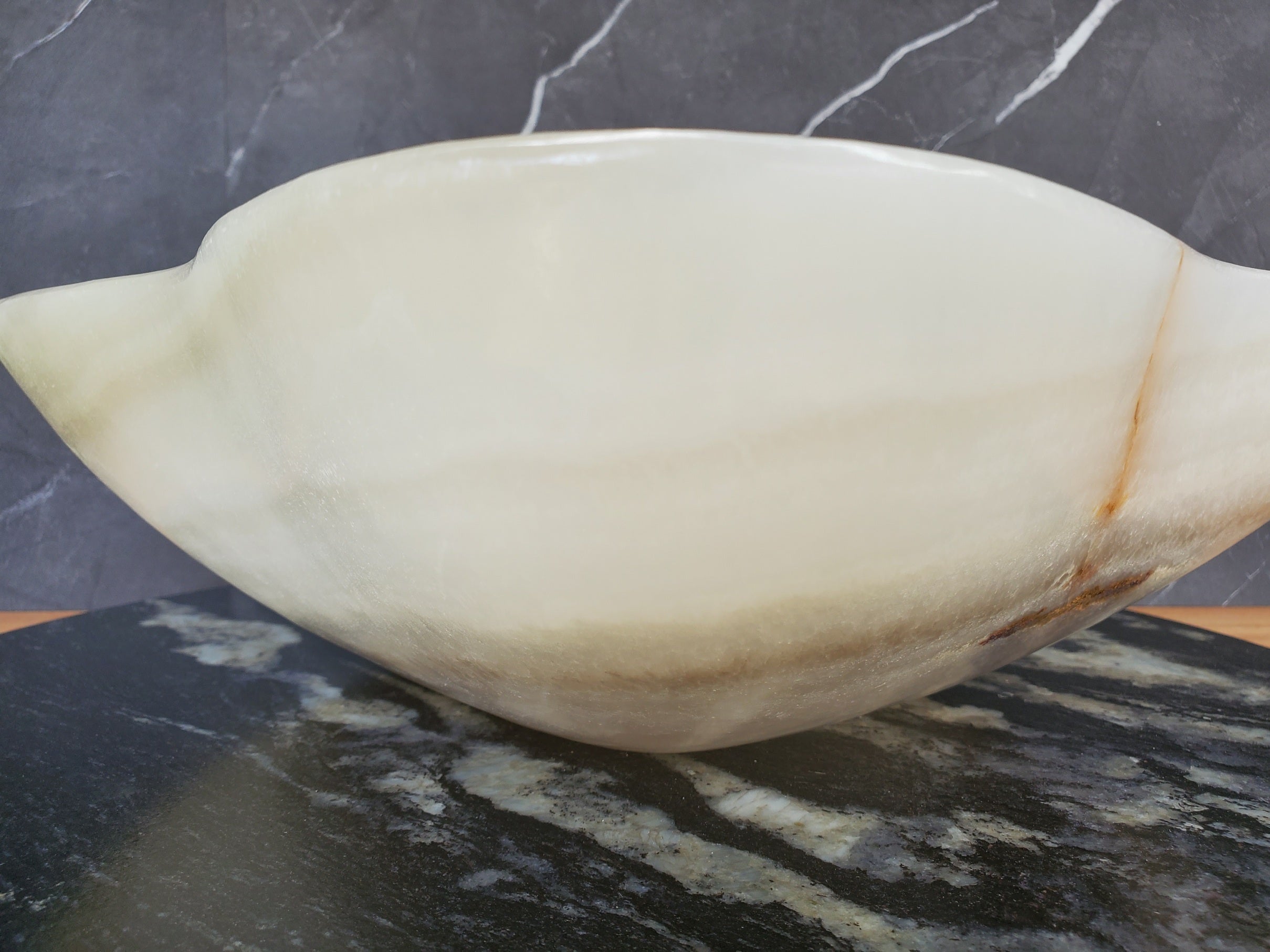 S34_18 Light Green Onyx Bathroom Vessel Sink - 15.2 x 13 inch
