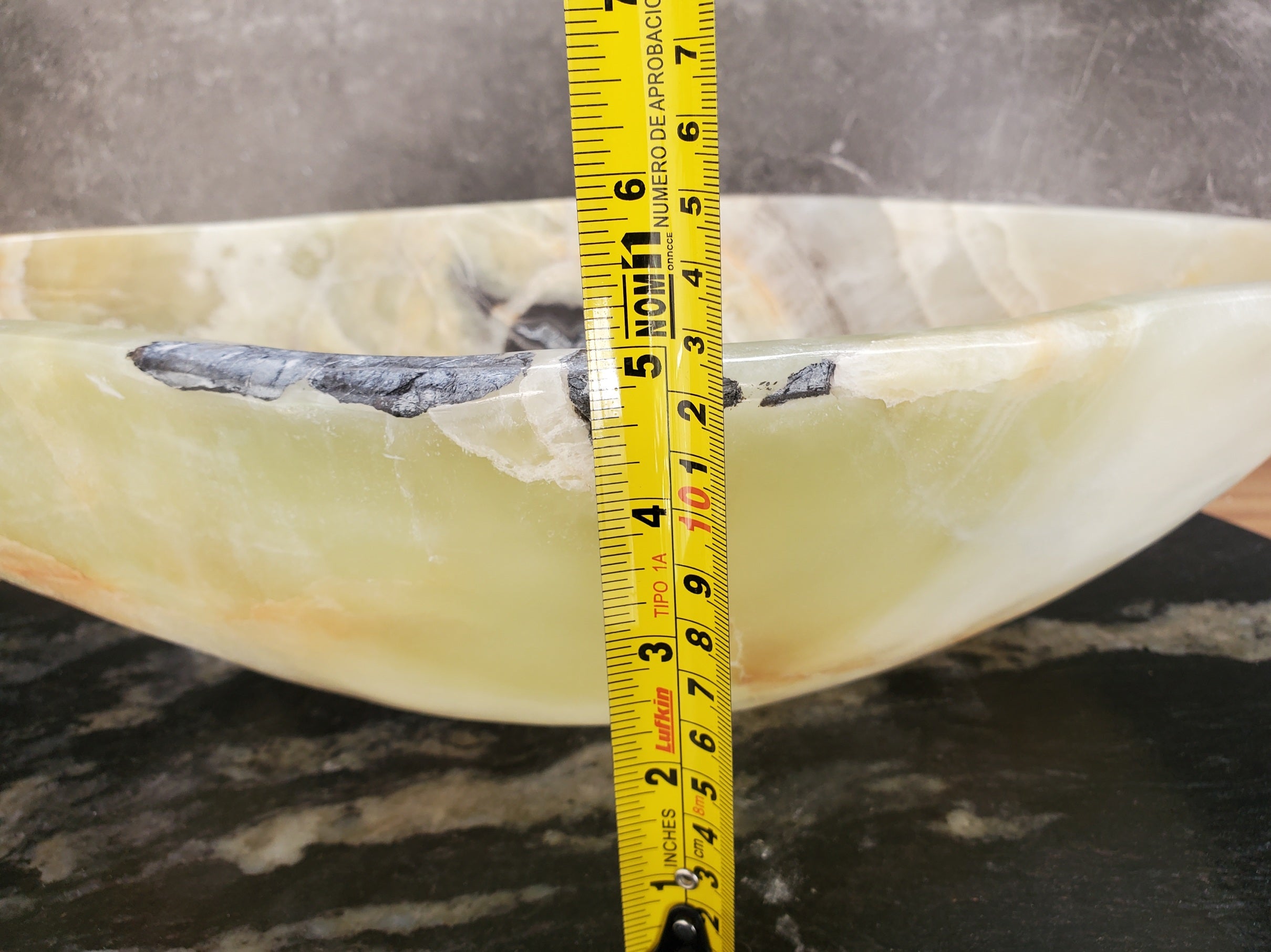 S33_25 Light Green Onyx Bathroom Vessel Sink - 18 x 12 inch