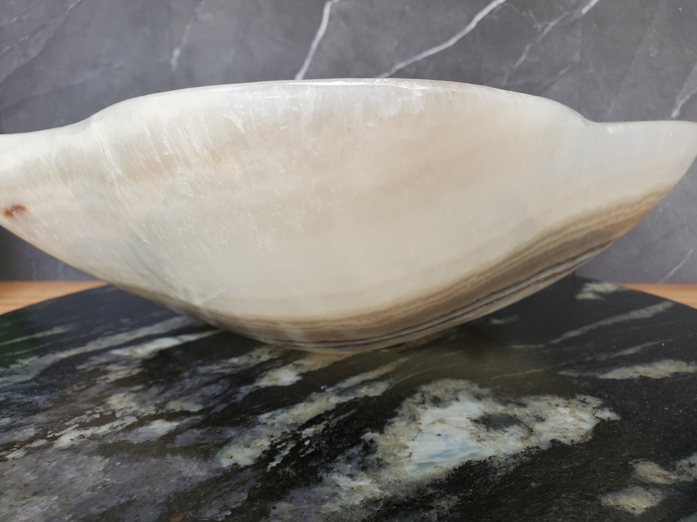 S34_16 Onyx Stone Vessel Bathroom Sink - 15.3 x 14 inch