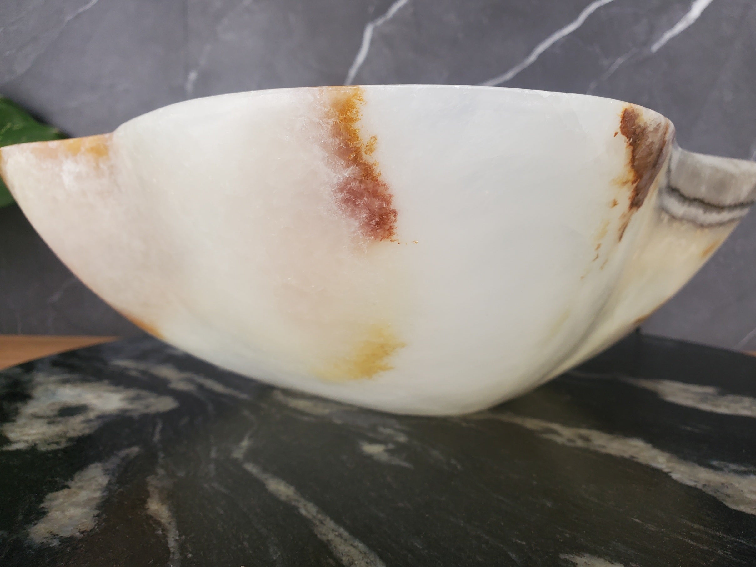S34_21 Light Onyx Stone Vessel Sink- 14.5 x 13 inch