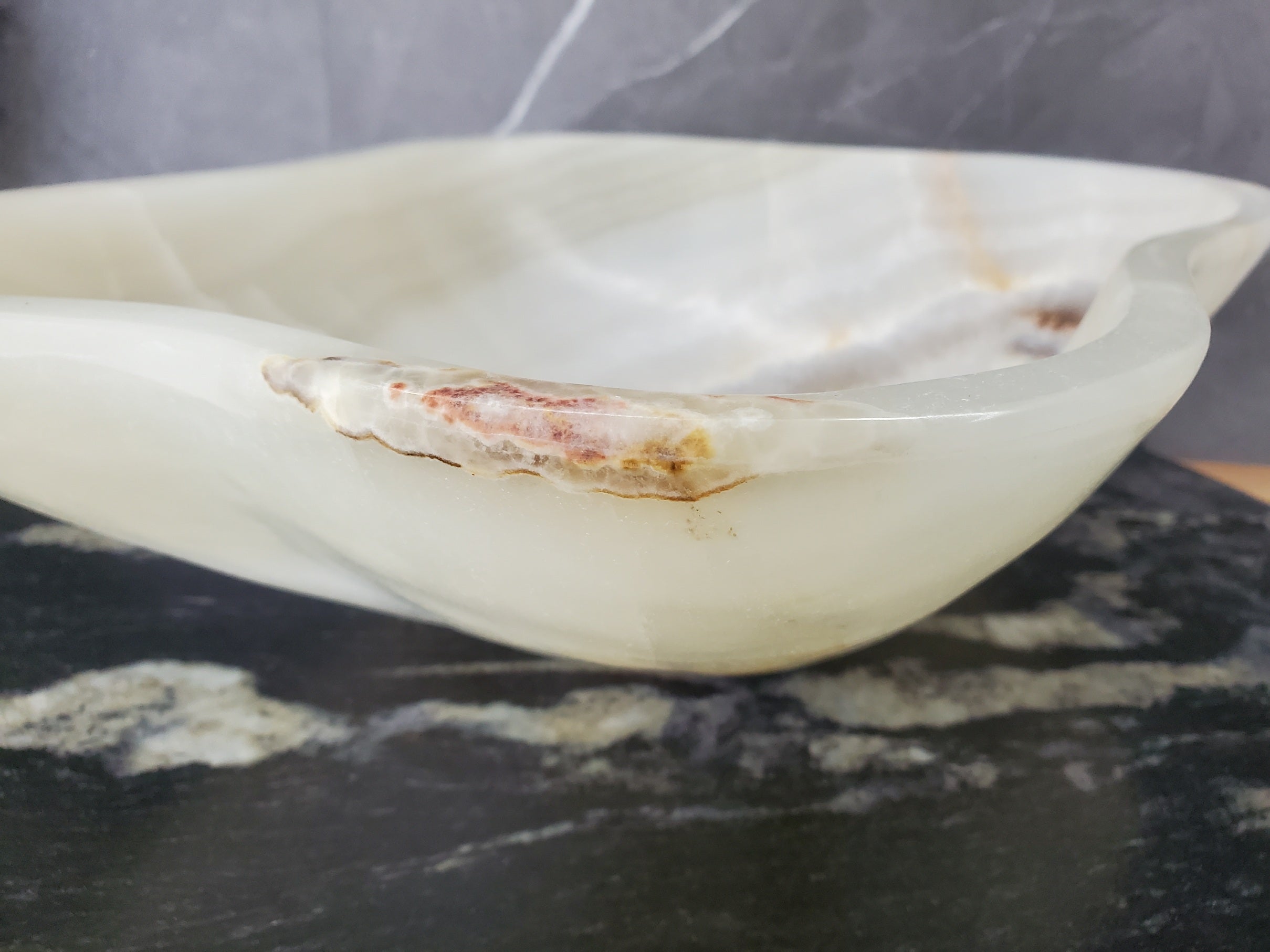 S34_19 Light Green Onyx Bathroom Vessel Sink - 14 x 13 inch