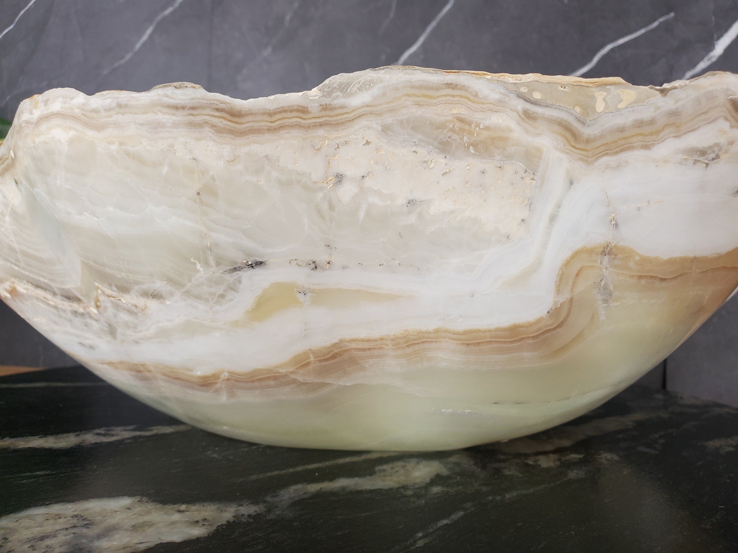 S34_20 Light Onyx Bathroom Vessel Sink - 15 x 12.5 inch