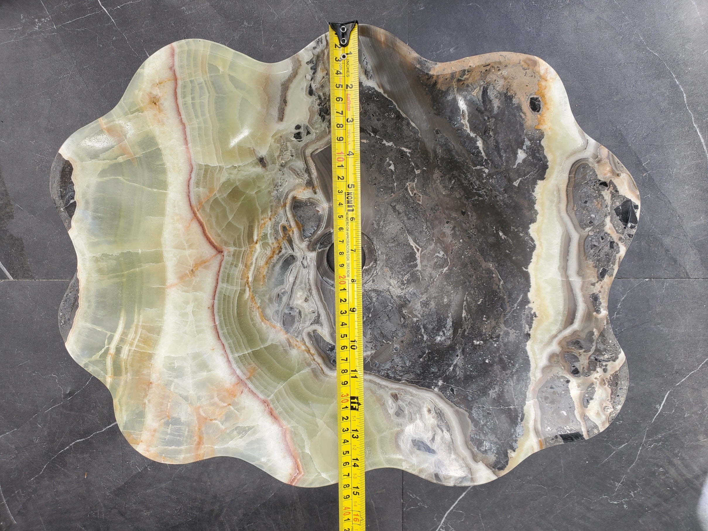 S33_55 Green Onyx Bathroom Vessel Sink - 18.5 x 14.5 inch