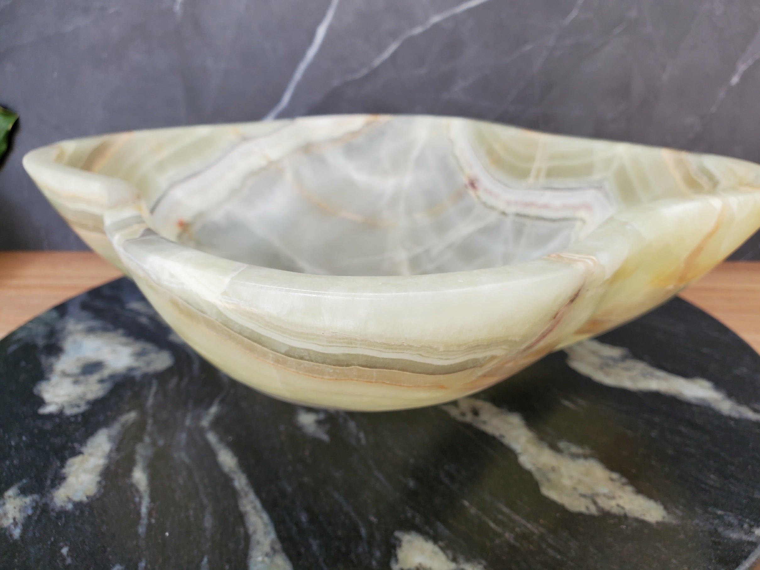 S34_17 Green Onyx Bathroom Vessel Sink - 17 x 14 inch