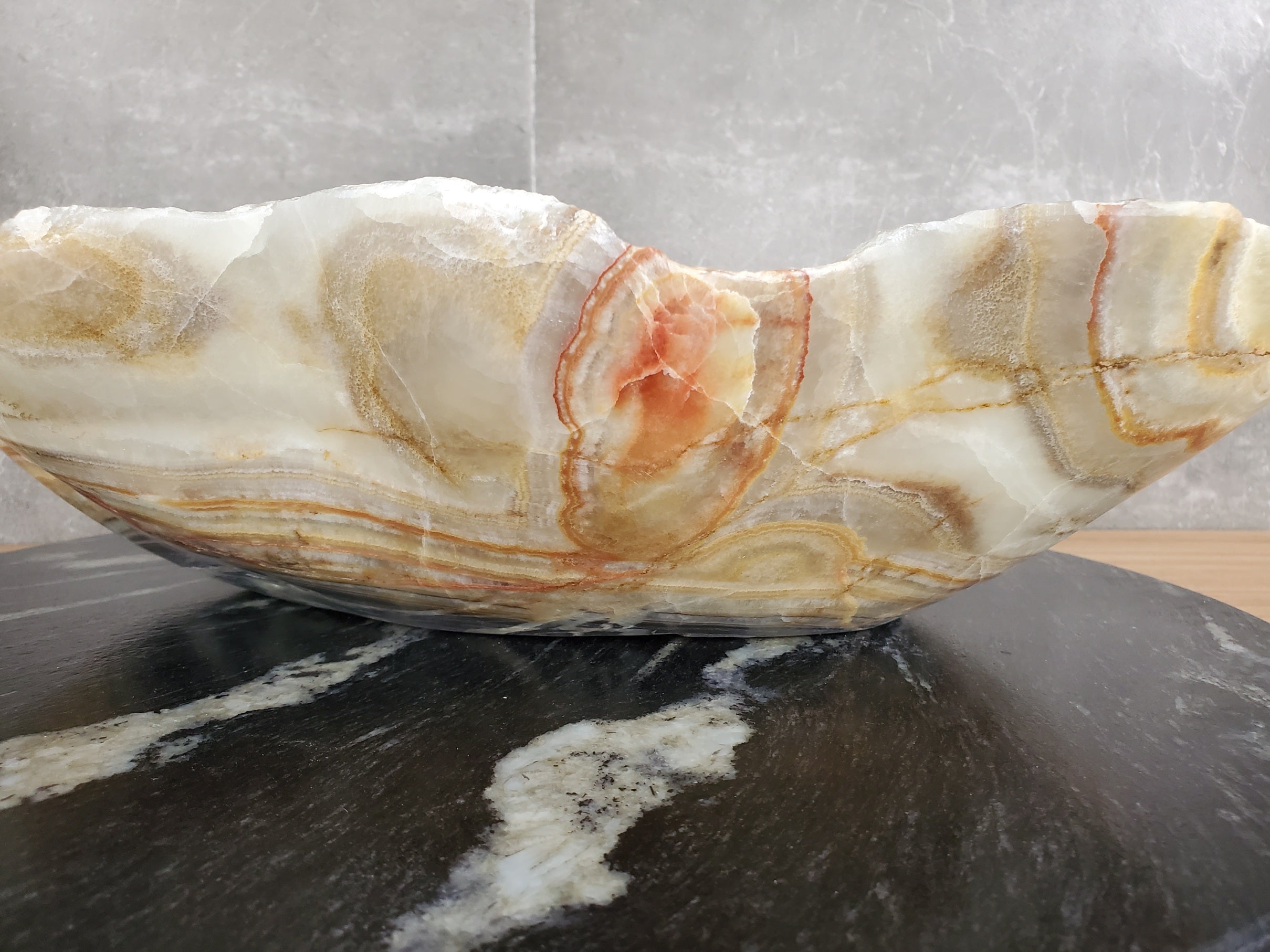 S33_36 Green Onyx Bathroom Vessel Sink - 19 x 14 inch