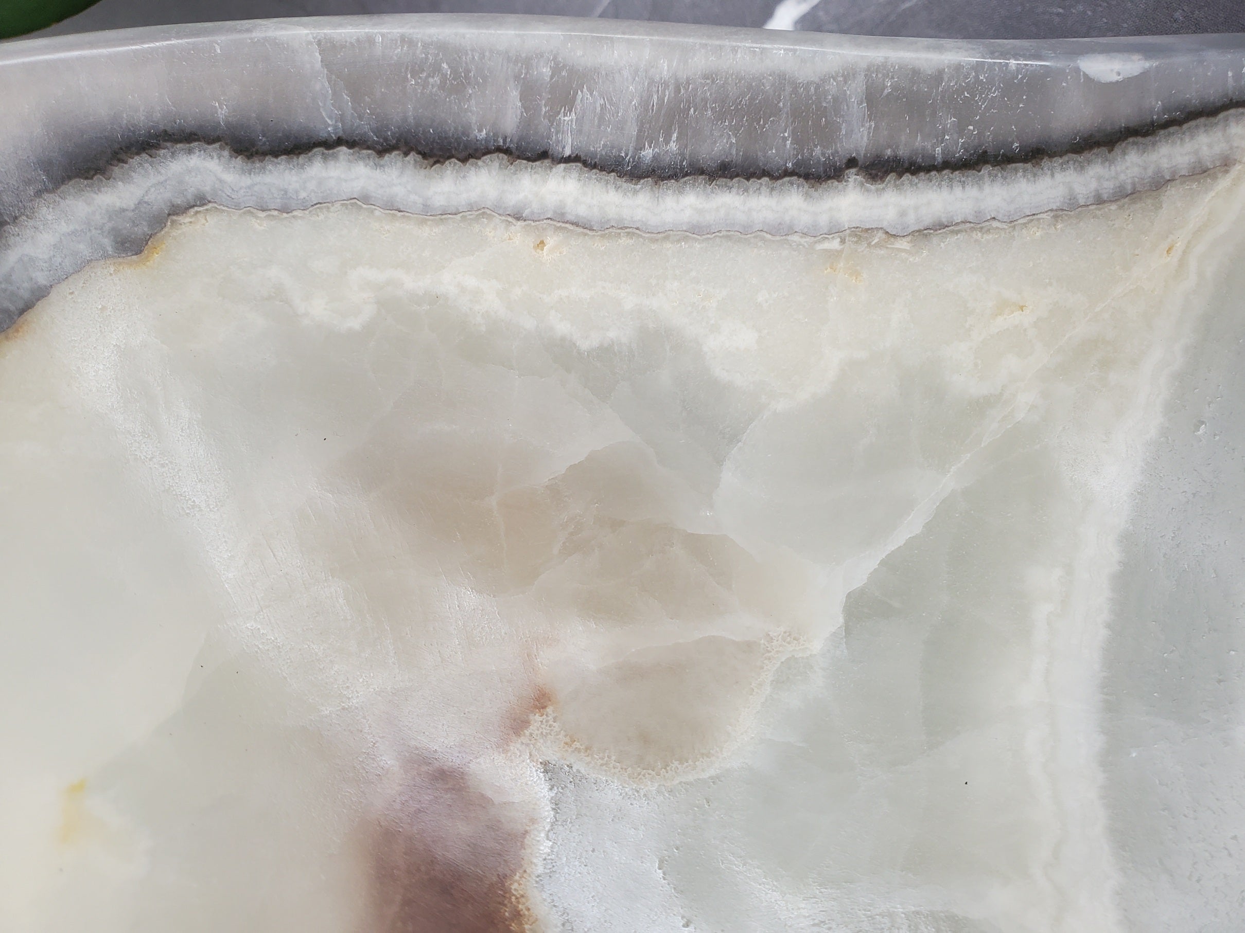 S34_21 Light Onyx Stone Vessel Sink- 14.5 x 13 inch