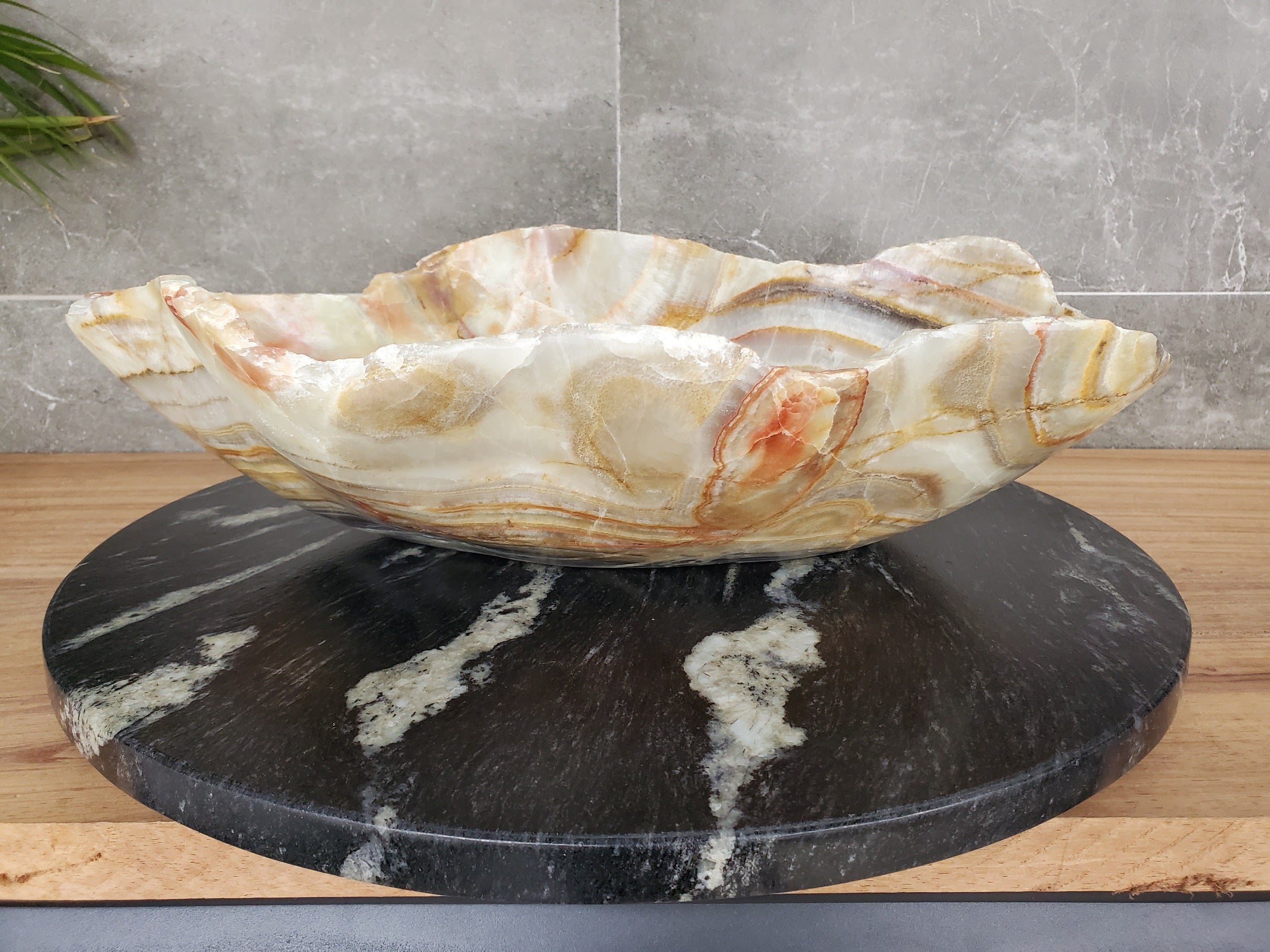 S33_36 Green Onyx Bathroom Vessel Sink - 19 x 14 inch