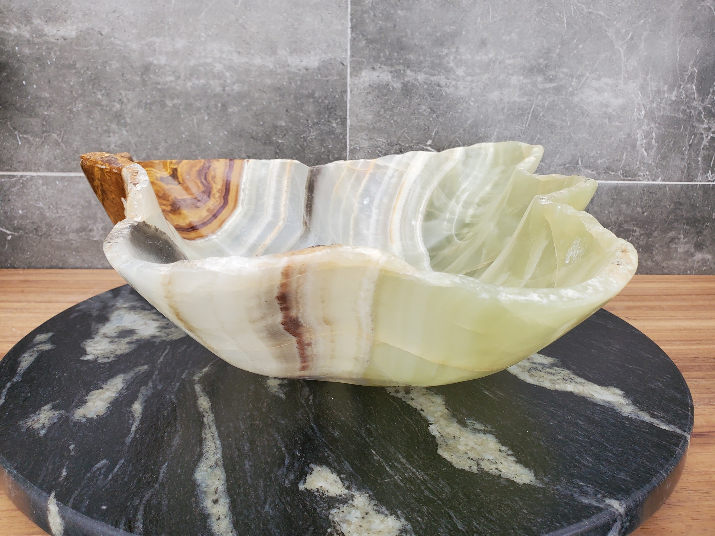 S32_07 Onyx Stone Vessel Bathroom Sink - 18 x 15 inch