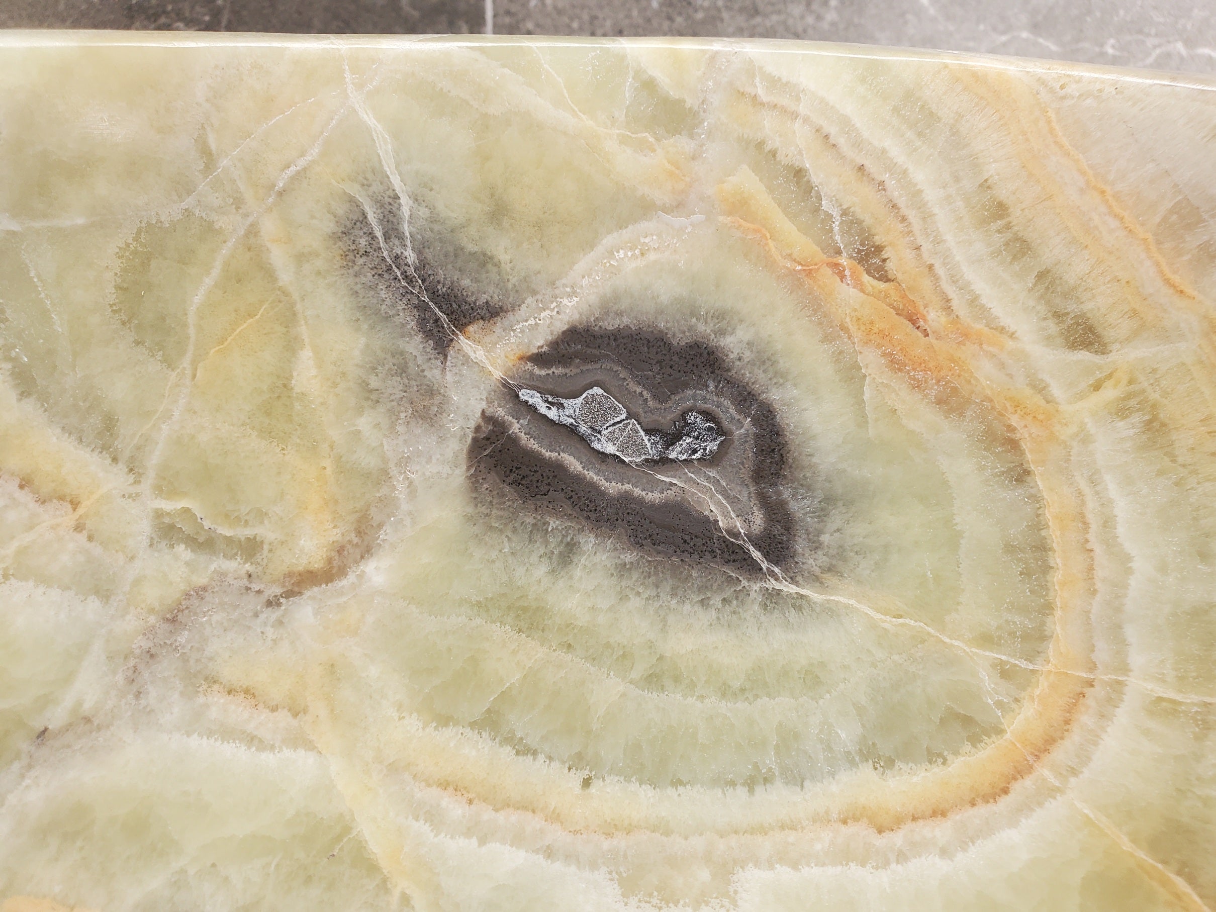 S33_25 Light Green Onyx Bathroom Vessel Sink - 18 x 12 inch