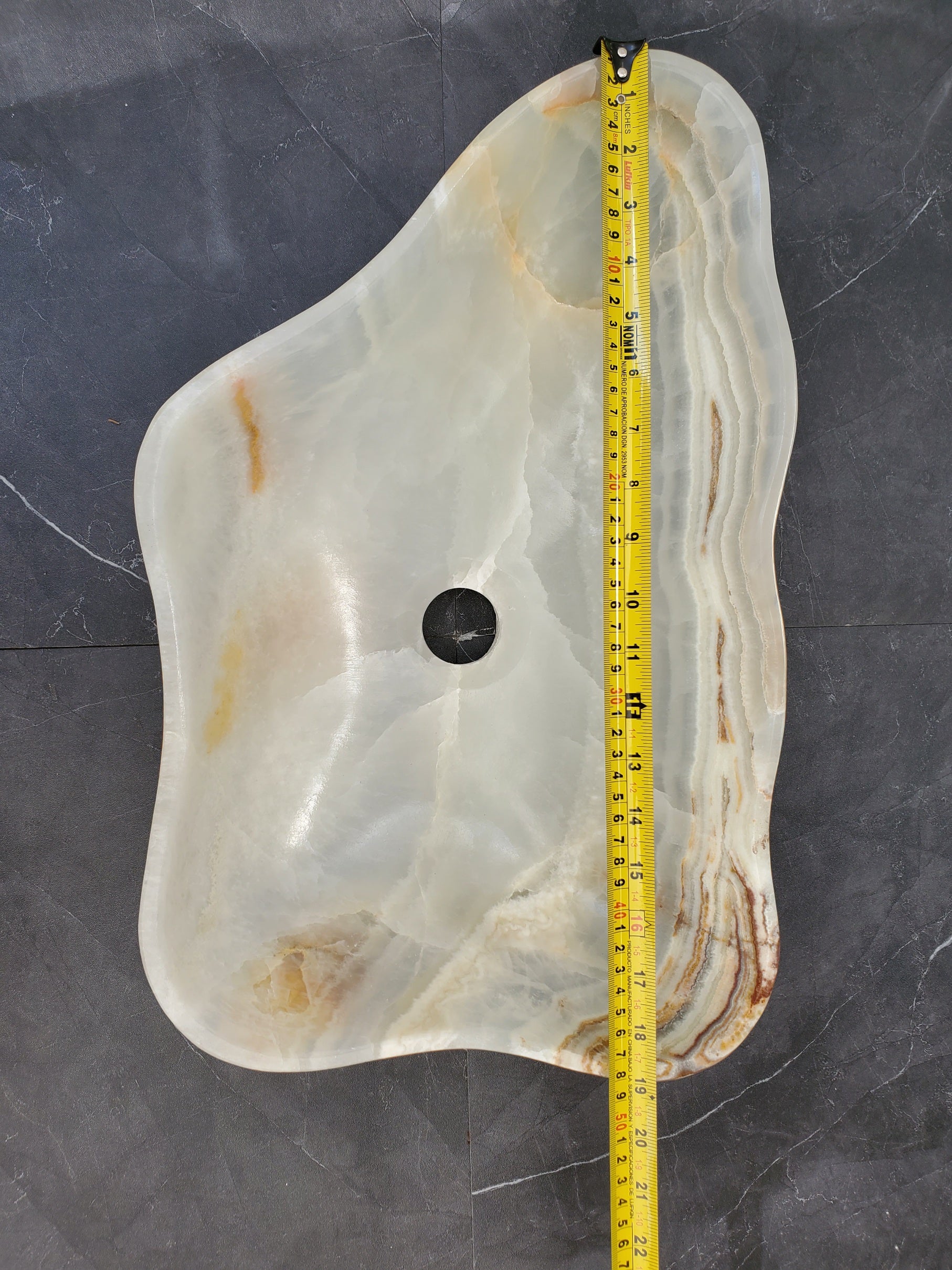 S34_25 Light Onyx Stone Vessel Sink