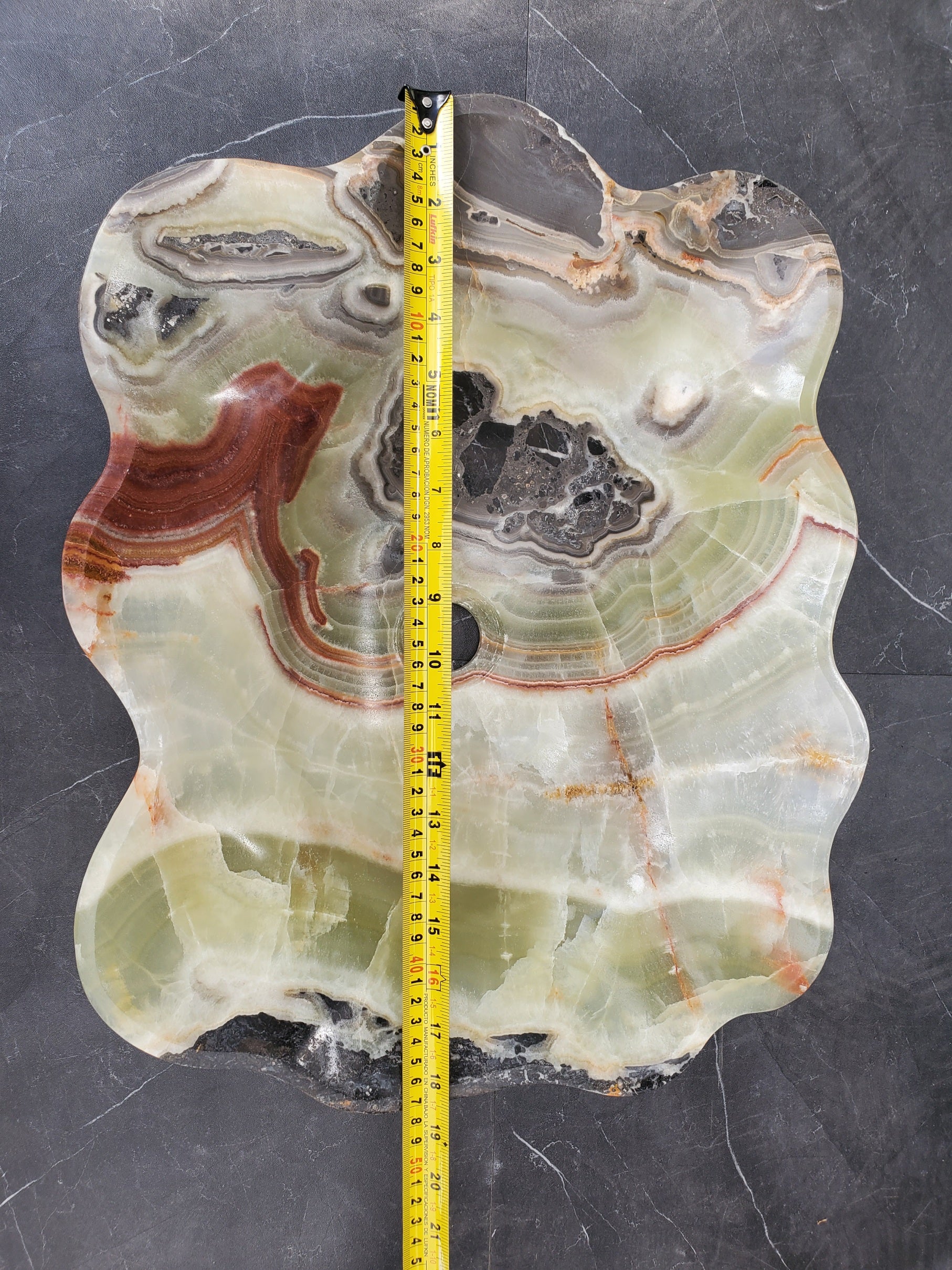 S33_54 Green Onyx Bathroom Vessel Sink - 18.5 x 14.5 inch