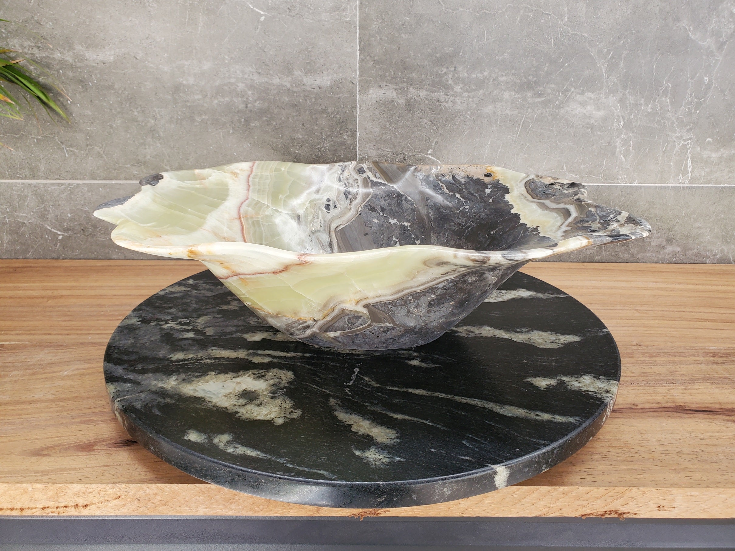S33_55 Green Onyx Bathroom Vessel Sink - 18.5 x 14.5 inch