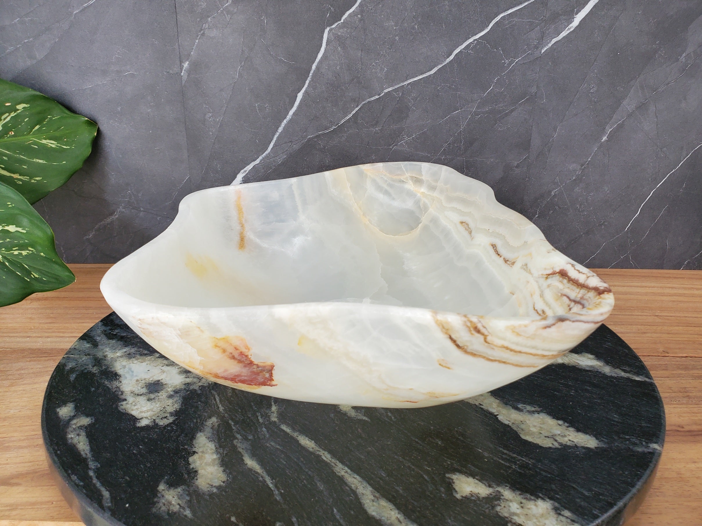 S34_25 Light Onyx Stone Vessel Sink - 19 x 12 inch
